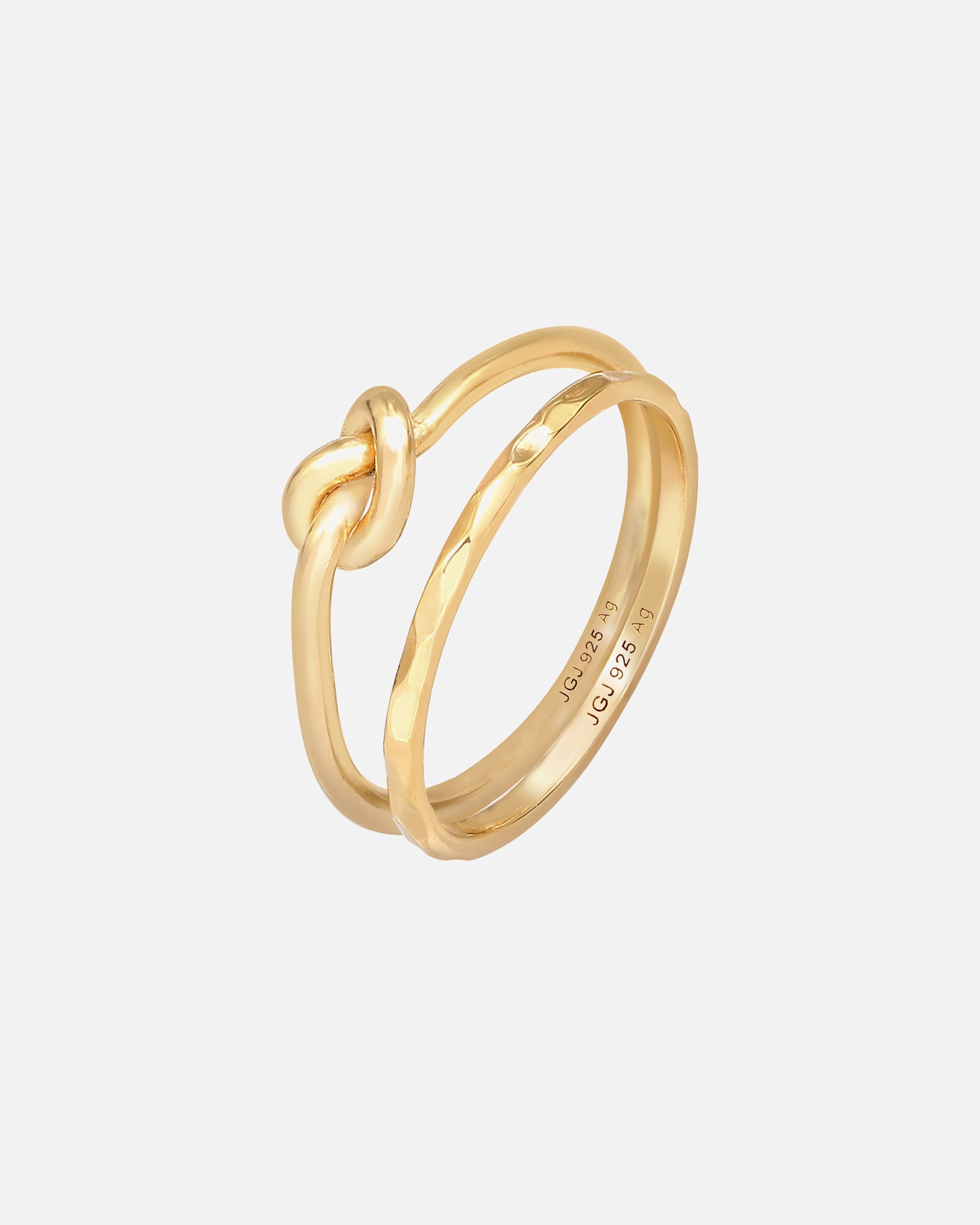 Ring für Weiblich Elli Knoten Verknotet Trend Basic 2er Set 925 Silber 54