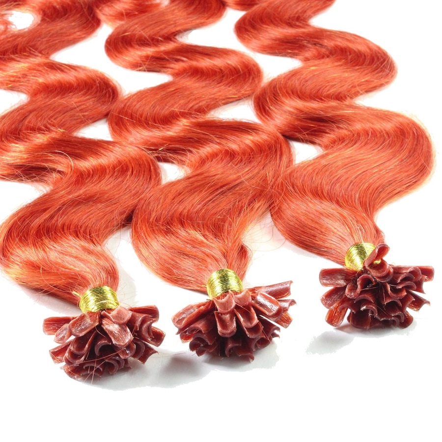 hair2heart Bonding Extensions Echthaar #8/43 Hellblond Rot-Gold 1g 60cm Braun Damen