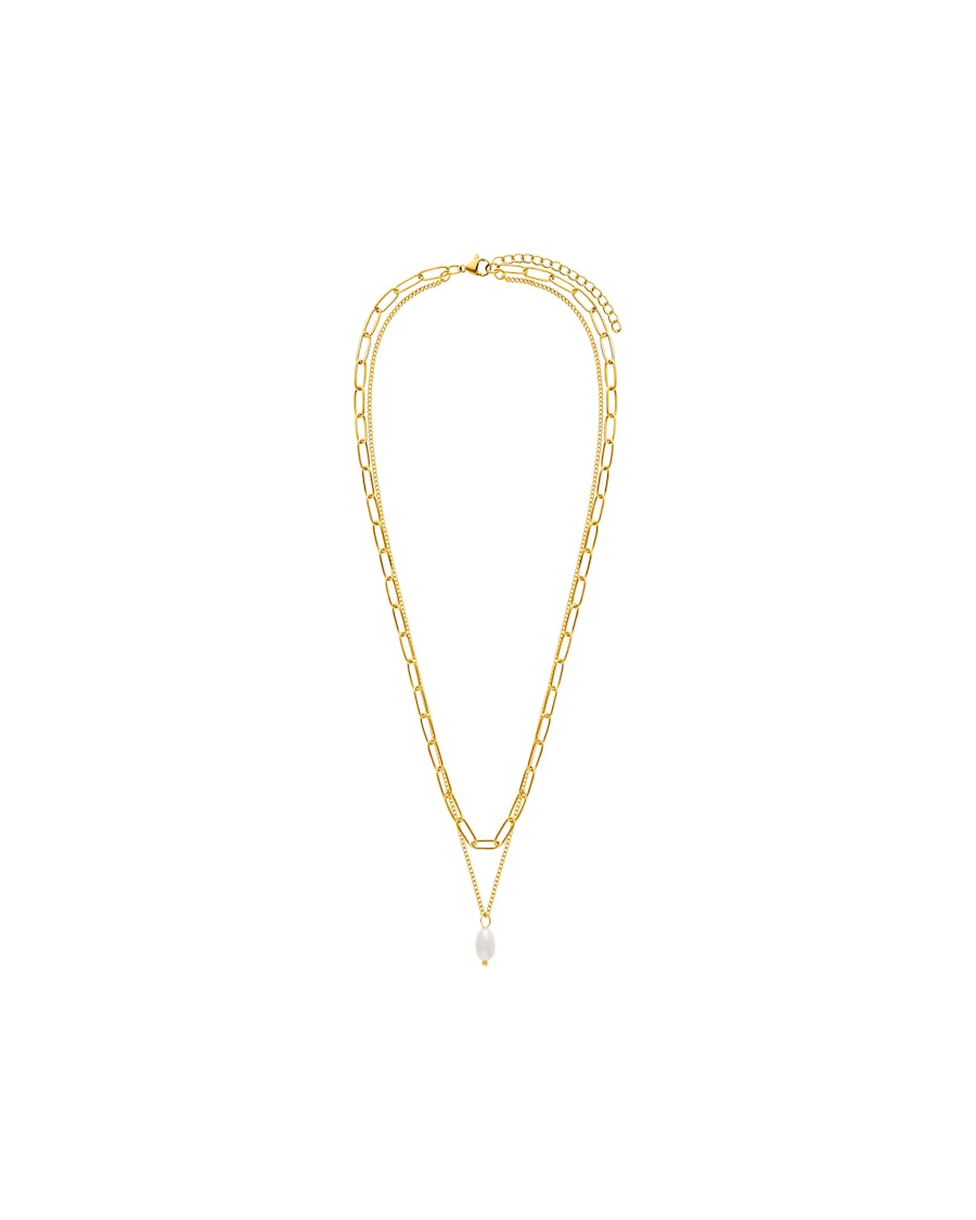 Lucardi Halskette Stahl 47 cm - Silberfarbig Gold Damen