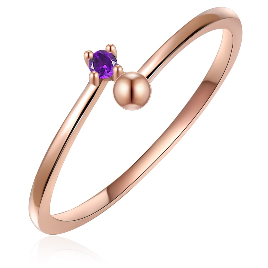 Glanzstücke München Ring Sterling Silber Amethyst in Roségold 52 Damen