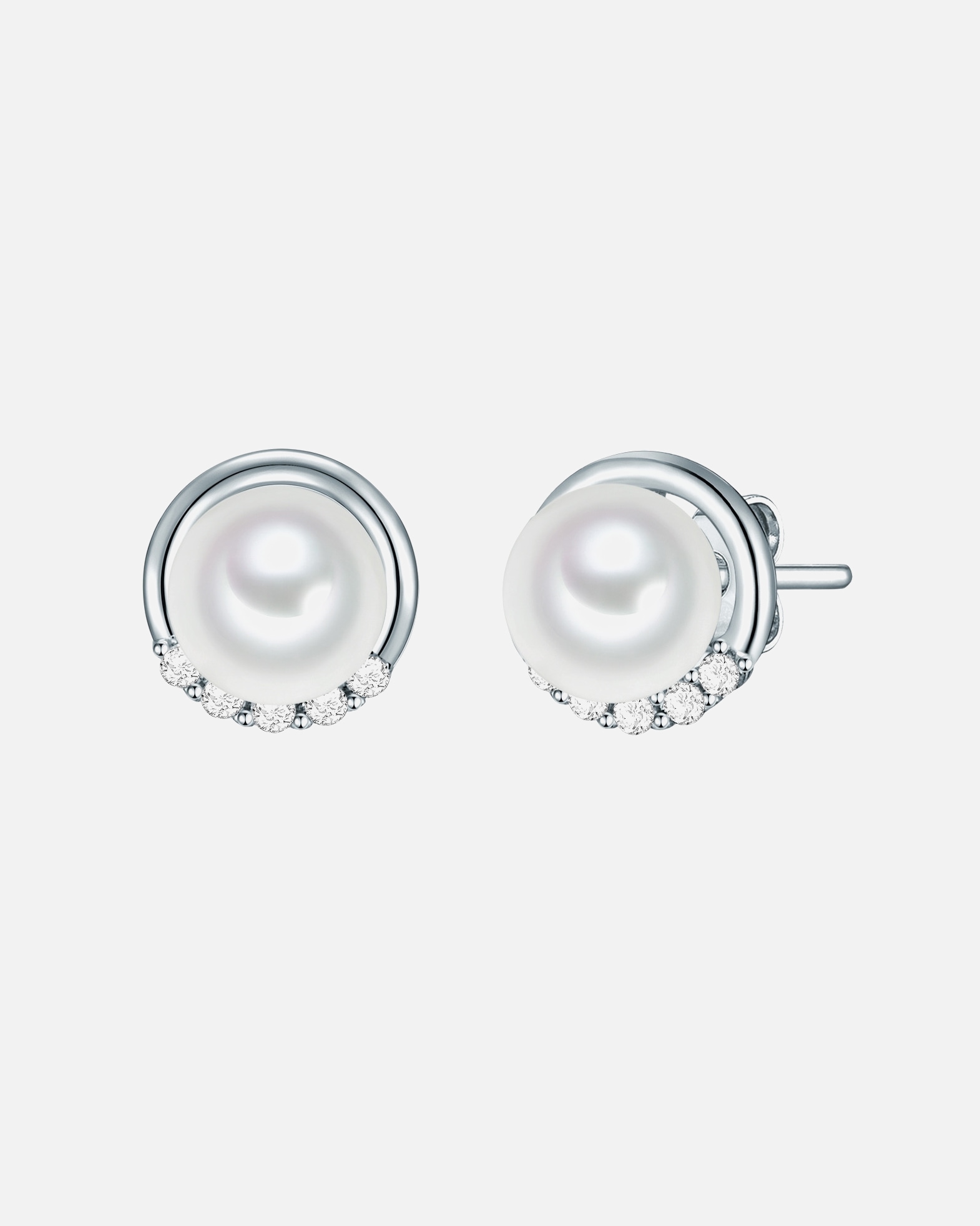 Ohrringe für Weiblich Rafaela Donata Ohrstecker Sterling Silber Zirkonia Perlmutt in Silber 10,7 mm
