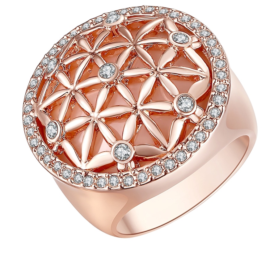 Lulu & Jane Ring aus Metall-Legierung in Roségold mit verziert Kristallen von Swarovski 50 Damen