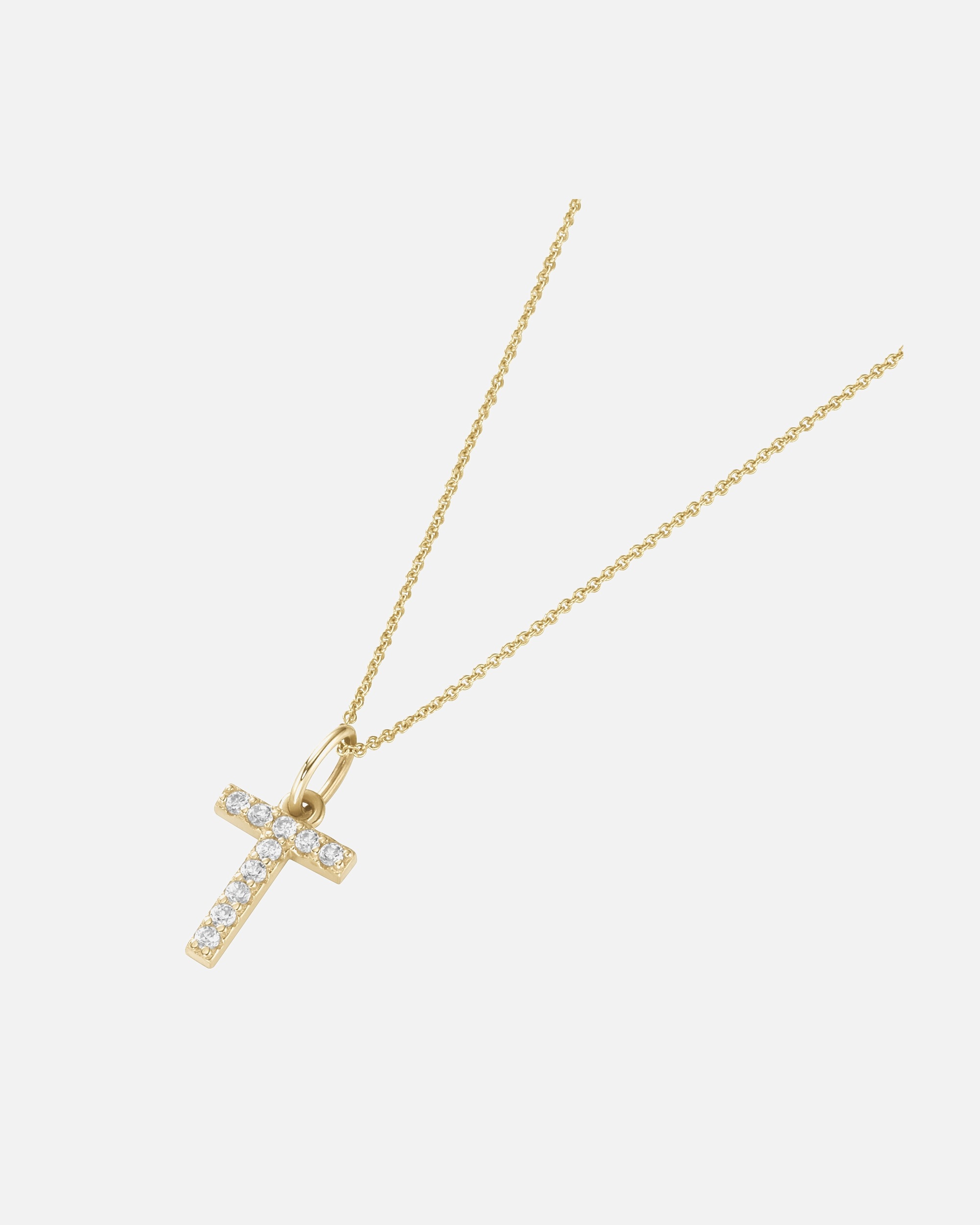 Halskette für Weiblich Luigi Merano Kette Anhänger Buchstabe T mit Zirkonia, Gold 375 45 cm