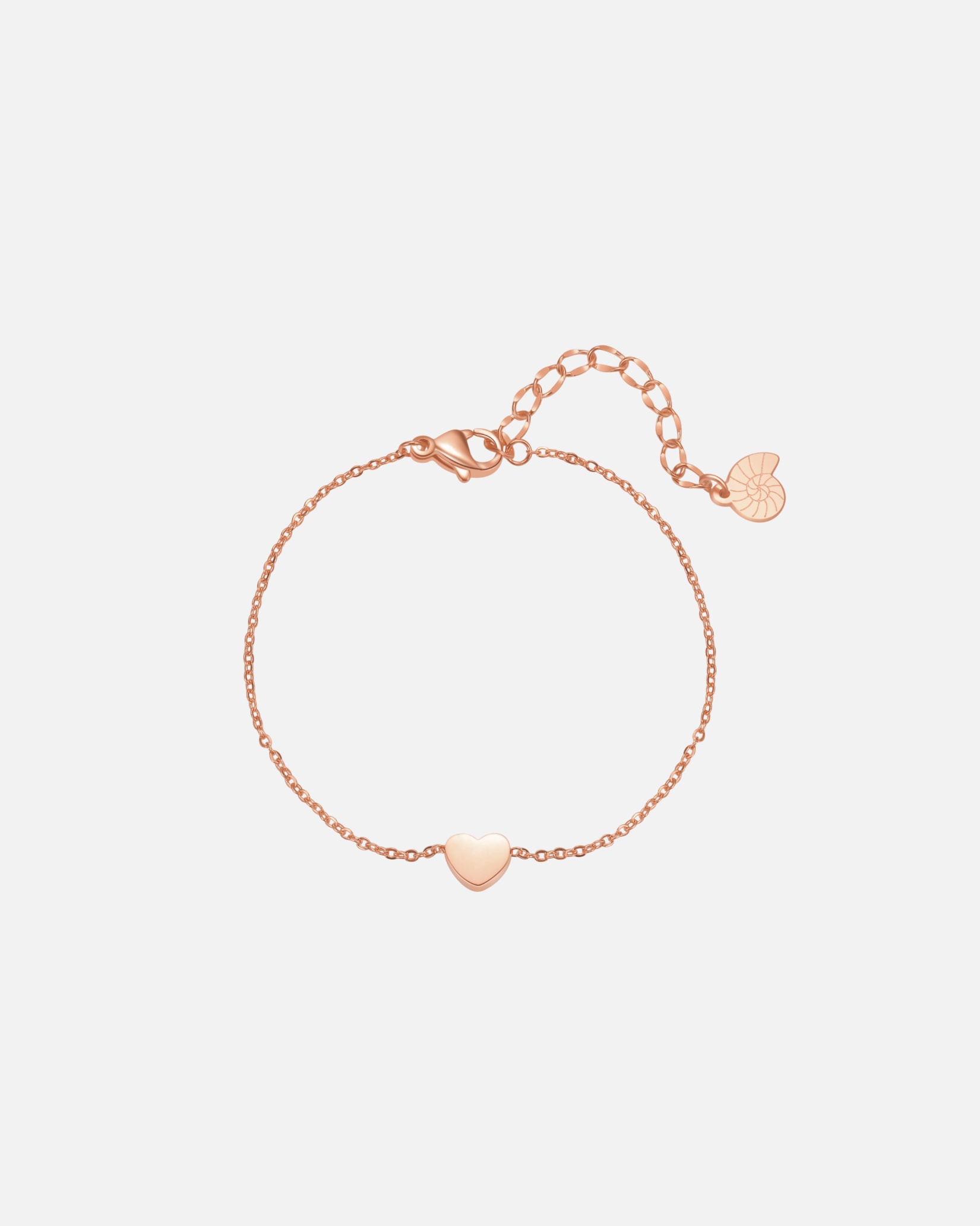 Armband für Weiblich Hey Happiness Default Brand Line Armband mit Herz-Charm aus Edelstahl Rosegold
