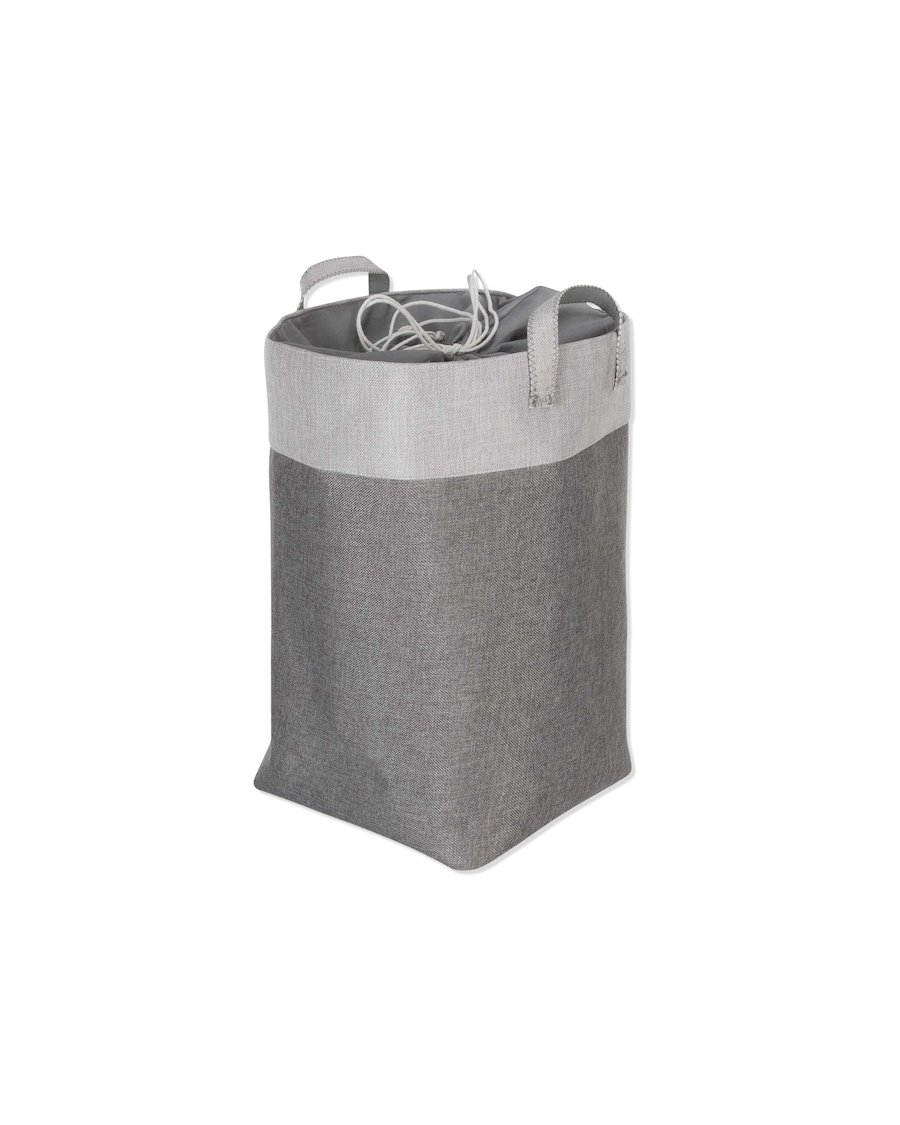 Möve Wäschekorb Canvas Ø 30 x 50 cm , Silber