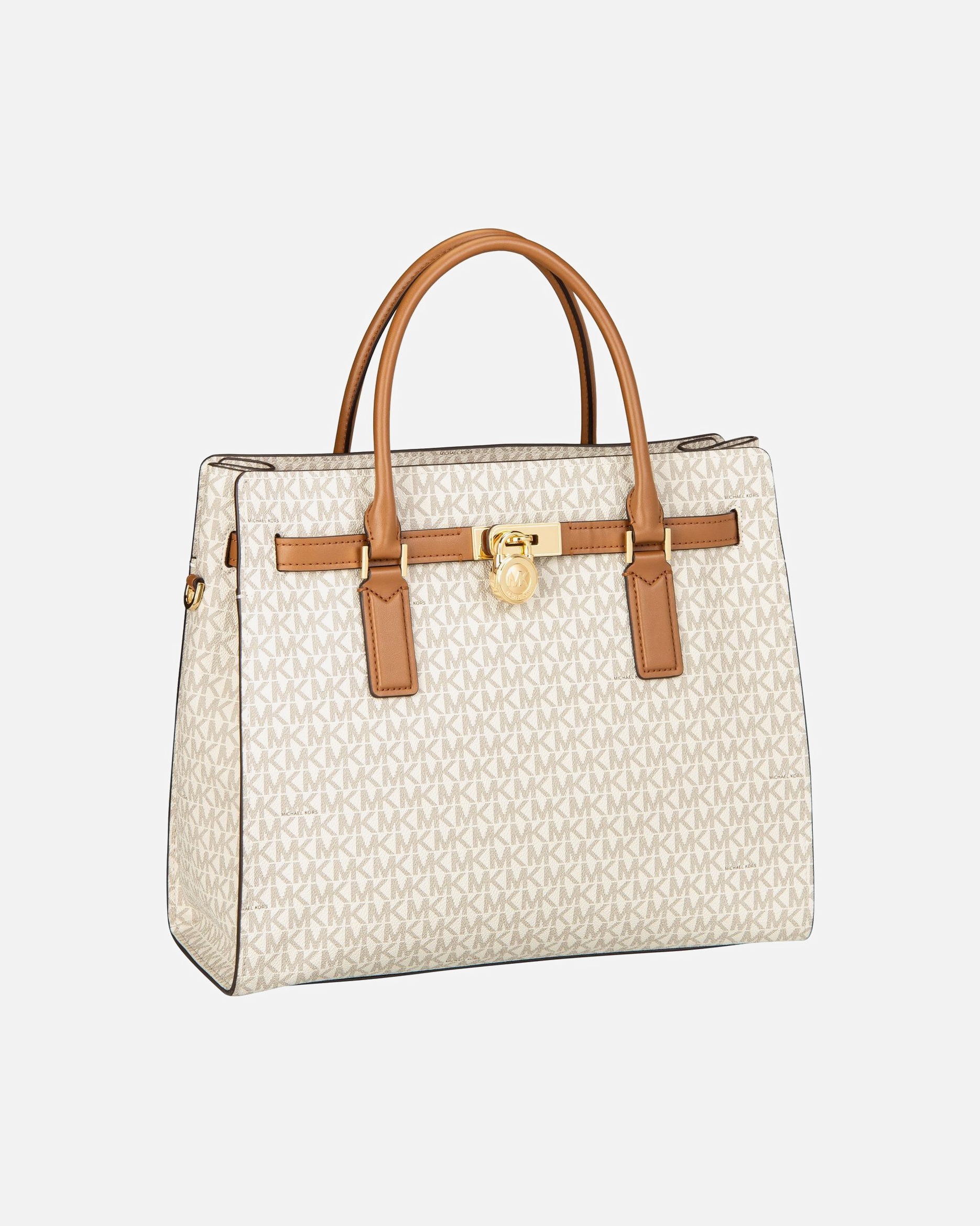 Shopper für Weiblich Michael Kors Default Brand Line Shopper Hamilton LG Satchel MK SIG Vanilla/Acorn