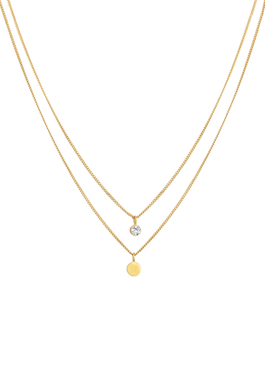 Elli Layer Plättchen mit Kristallen von Swarovski 925 Silber 50 Damen