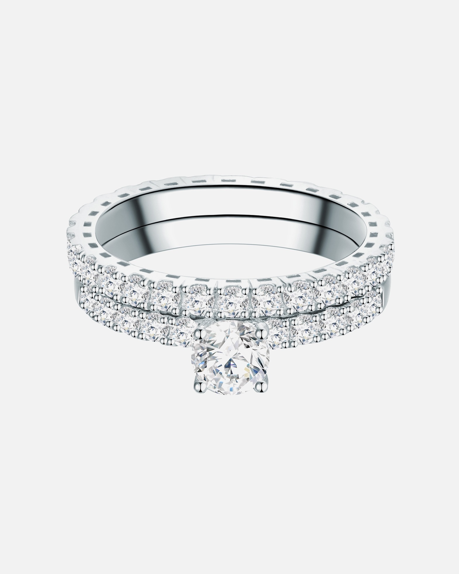Ring für Weiblich Trilani Ring aus Sterling Silber in silber mit Zirkonia 52
