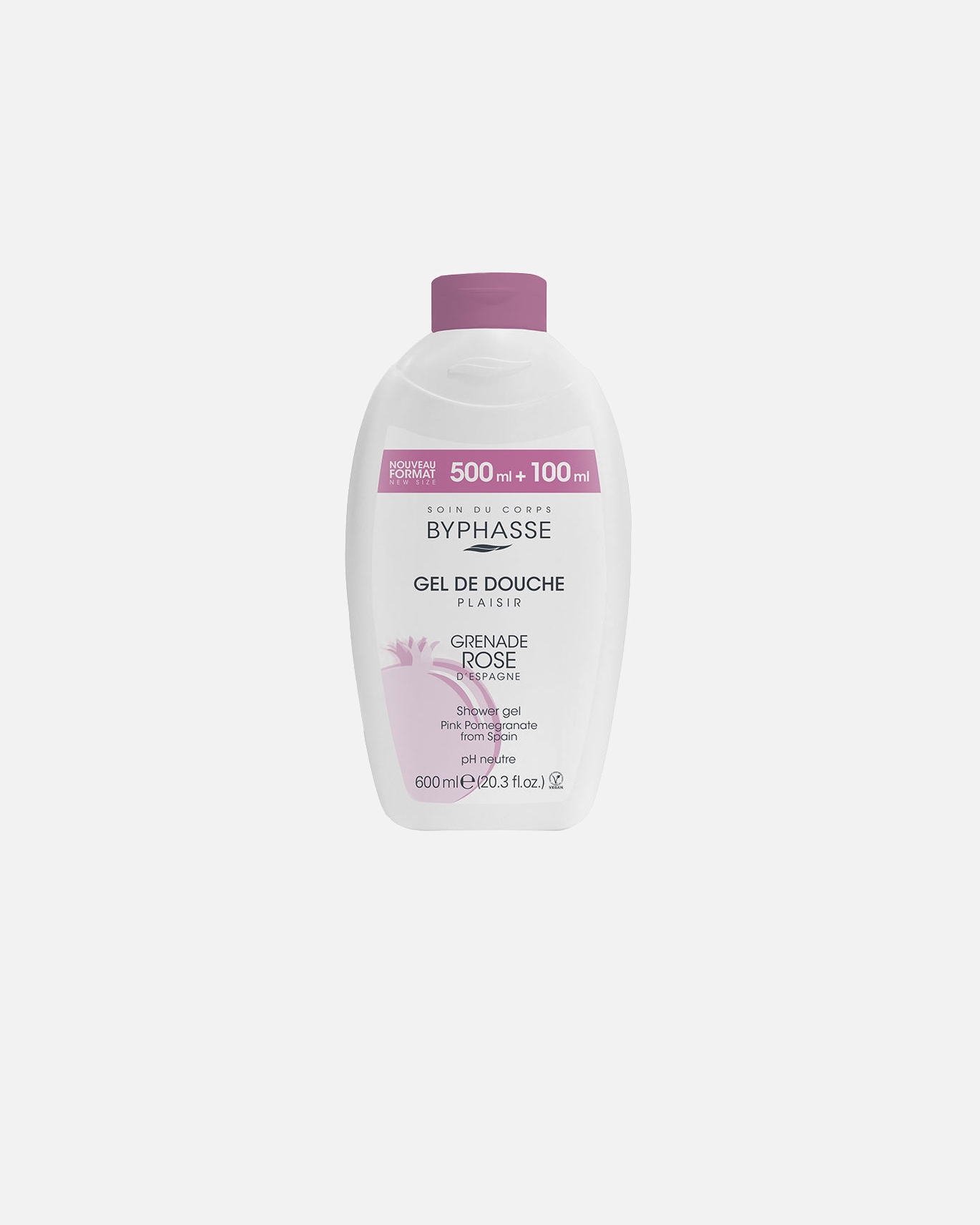 Duschgel für Unisex Byphasse PLAISIR rosa Granatapfel DUSCHGEL 600 ml