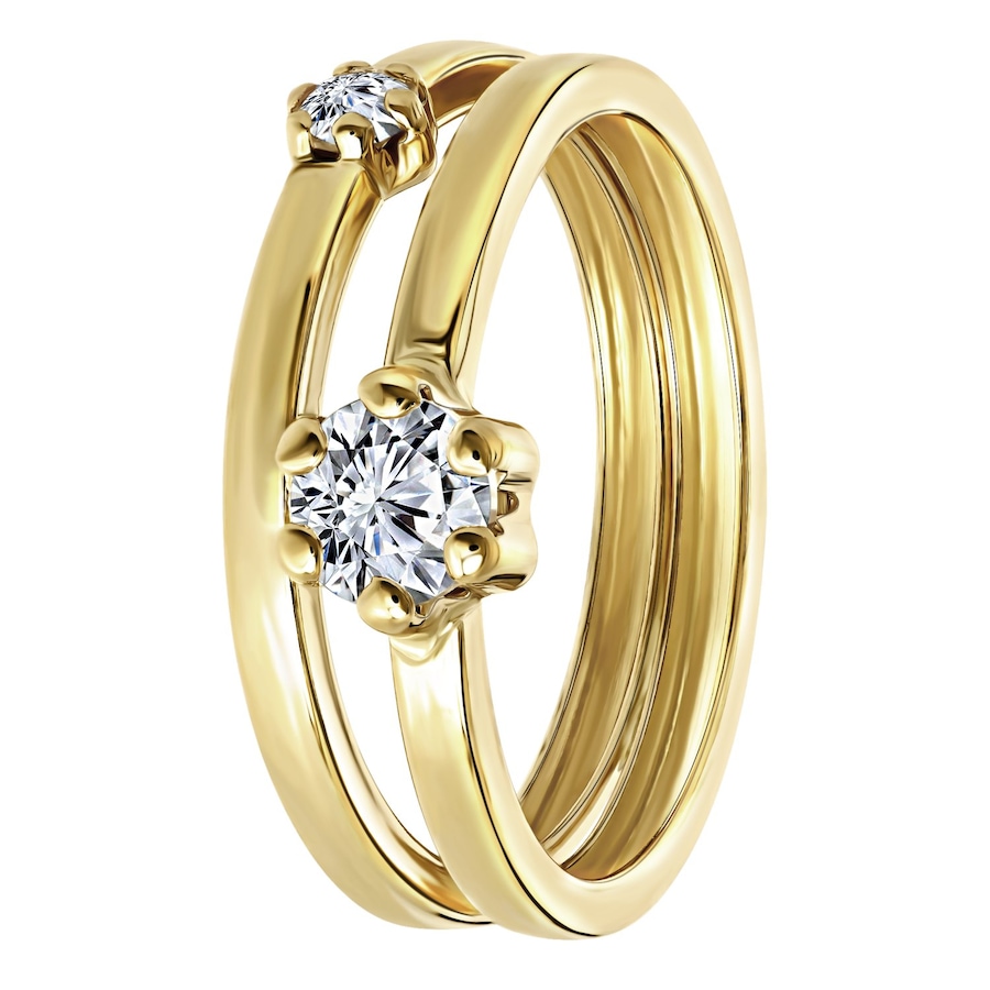 Lucardi Ringe 9 carat 585 Gold - 55mm Damen