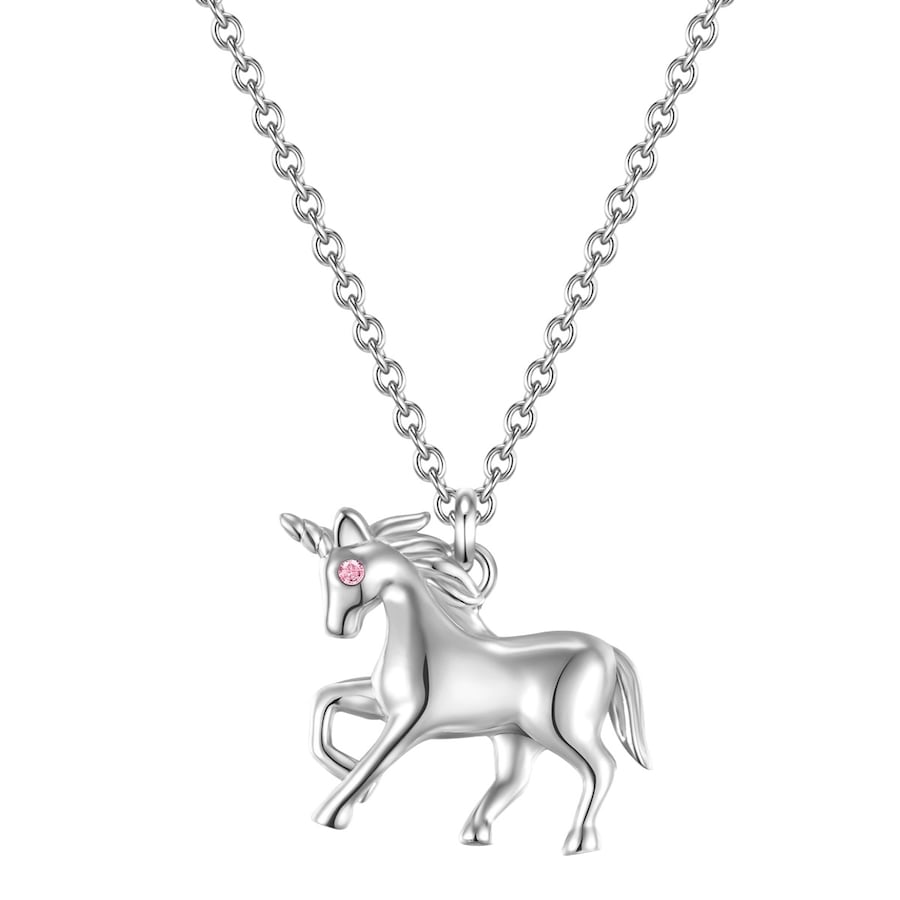 Glanzstücke München Halskette Einhorn Sterling Silber Zirkonia in 35,0 cm Basiskette + 7,5 Verlängerung Damen