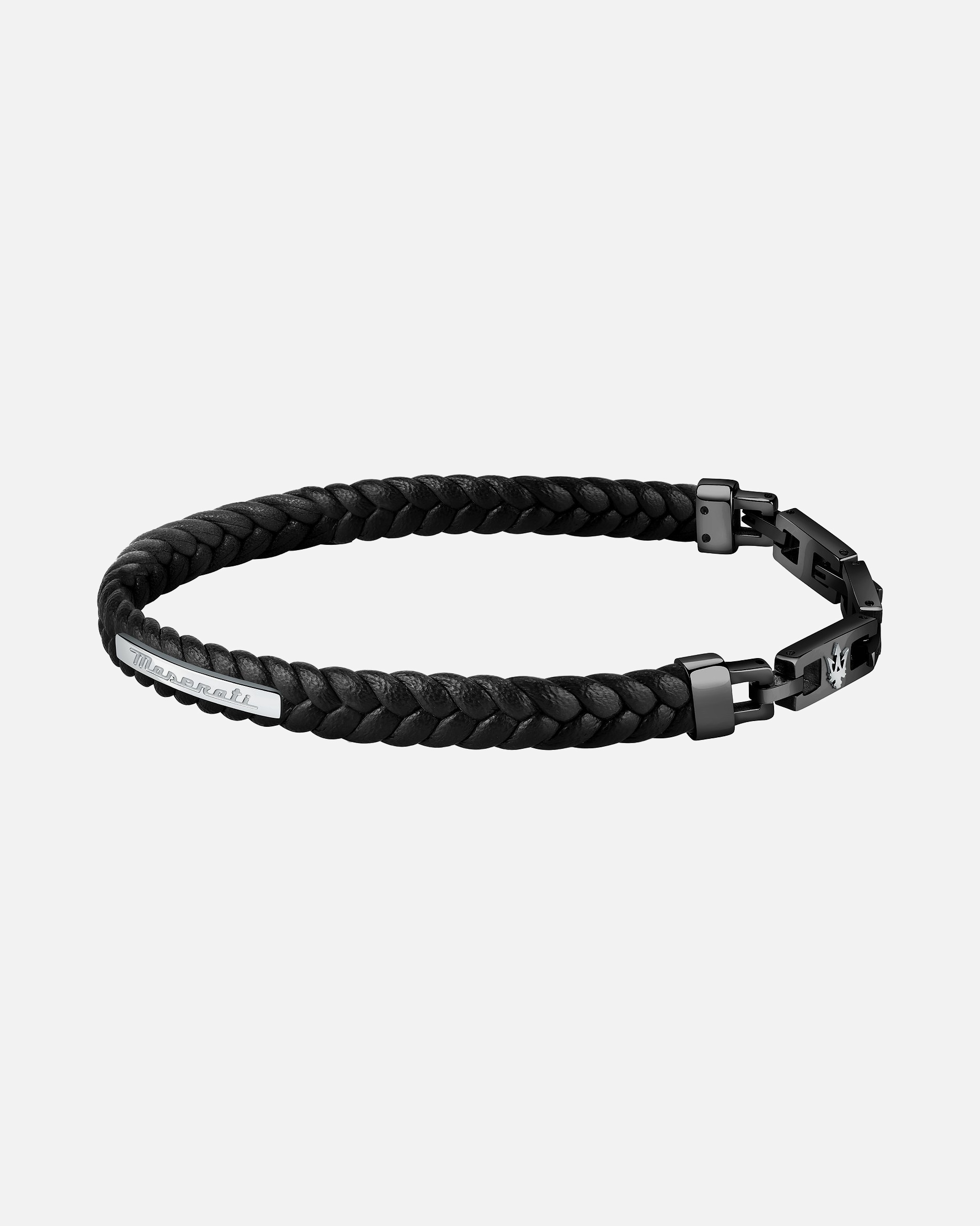 Armband für Männlich Maserati Armband Edelstahl, Leder, recycelt schwarz
