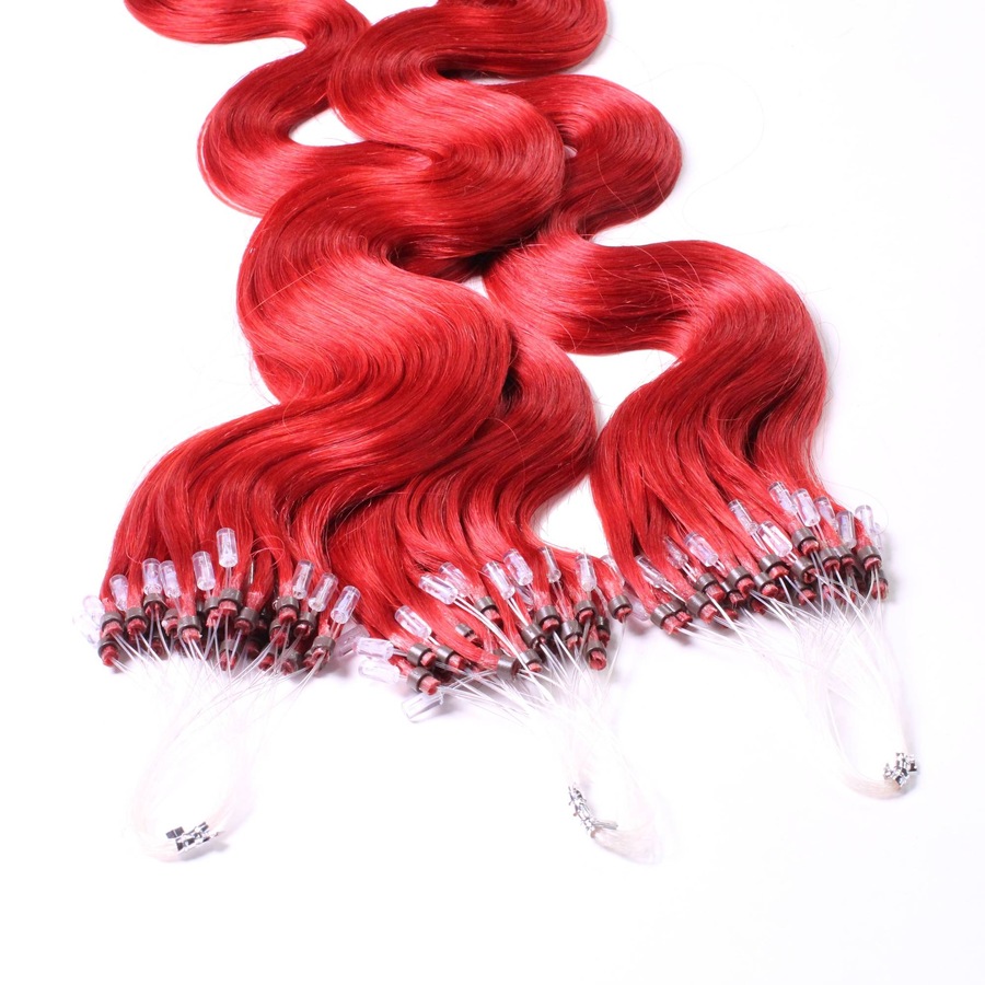 hair2heart Microring Extensions Echthaar #0/44 Rot-Intensiv 0.5g 50cm Pink Damen