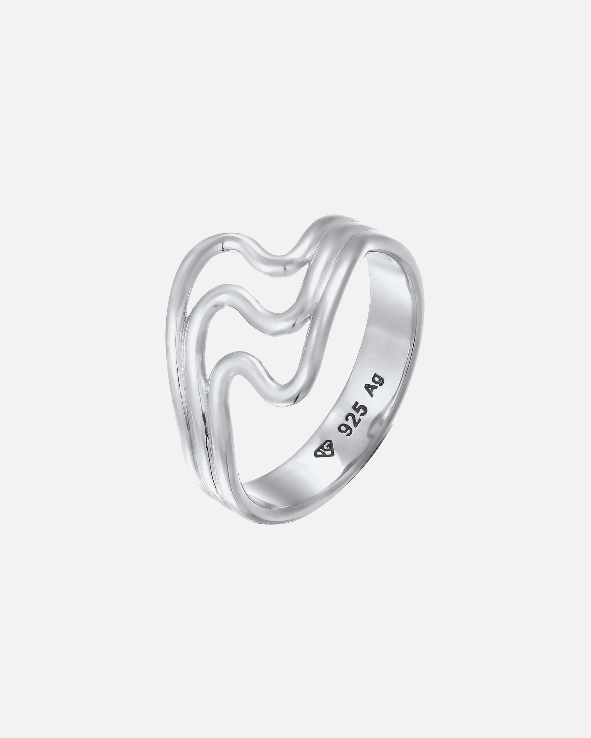 Ring für Weiblich Elli Wellen Design Modern 925 Sterling Silber 56