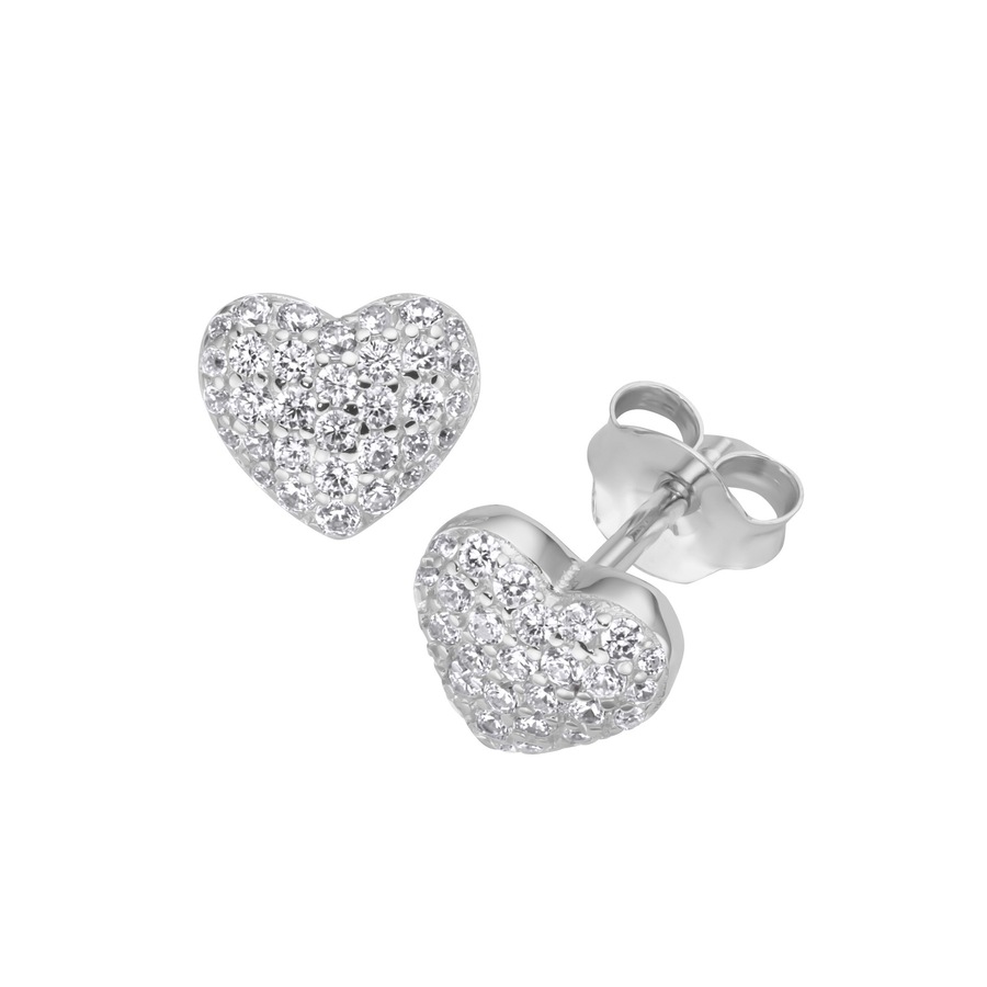 Smart Jewel Ohrstecker Herz mit Zirkonia, Silber 925