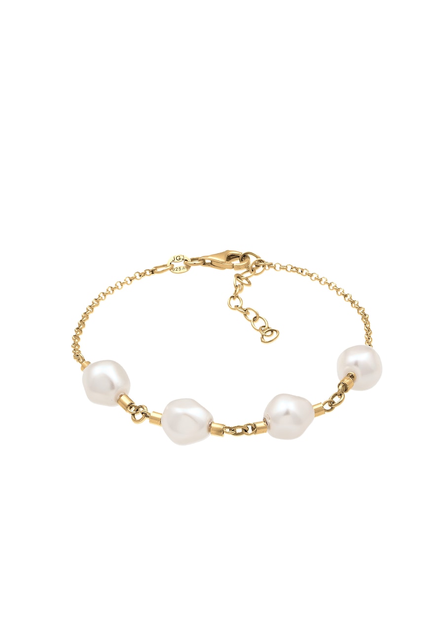 Elli Armband mit Perlen von Swarovski 925 Sterling Silber goldfarben Damen
