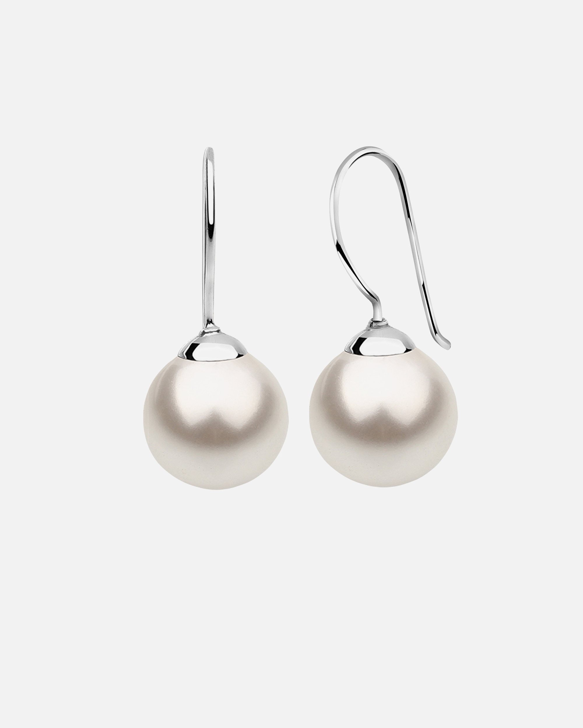 Ohrringe für Weiblich Nenalina Hänger Basic synthetische Perle 925 Silber Weiß