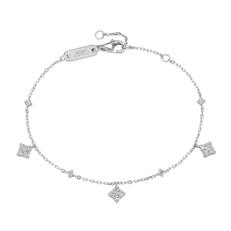 Giorgio Martello Milano Armband mit Behang, weiße Zirkonia, Silber 925 19 cm Weiss