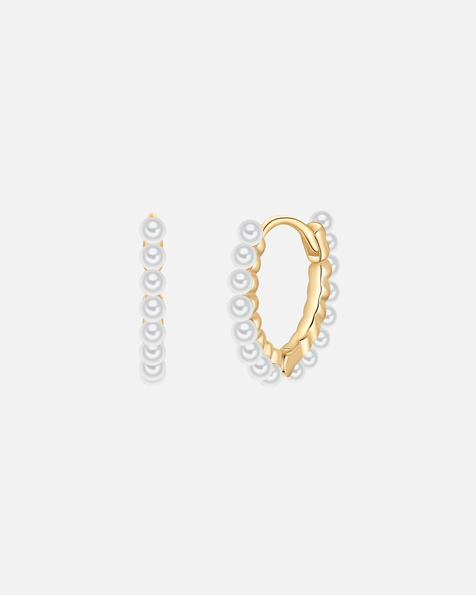 Ohrringe für Weiblich Glanzstücke München Perlen-Creolen aus Sterling Silber in gelbgold mit Perle (synth.) 10,2 mm