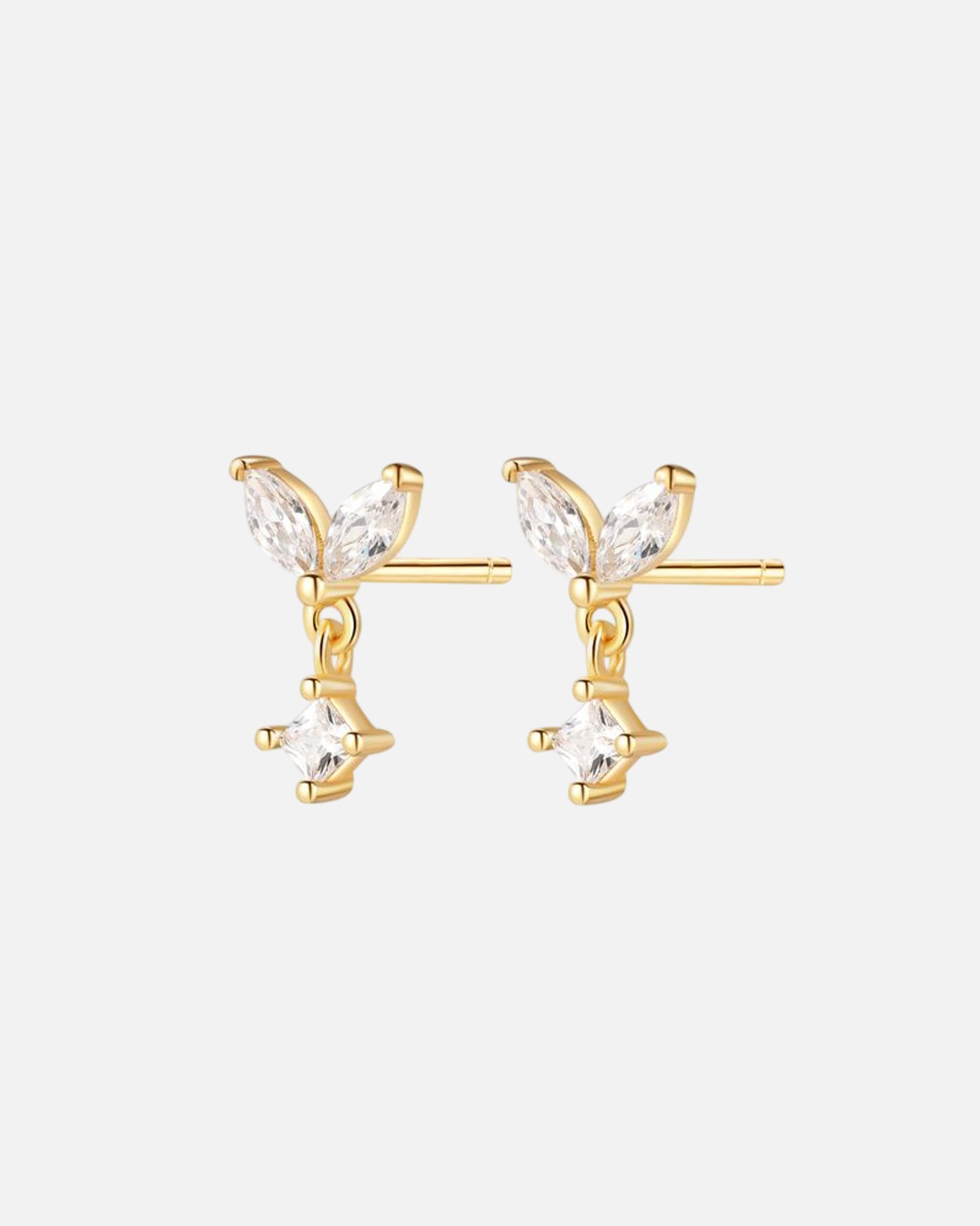 Ohrringe für Weiblich Hey Happiness Default Brand Line 925 Sterling Silber Stud Ohrringe mit Zirkonia Gold