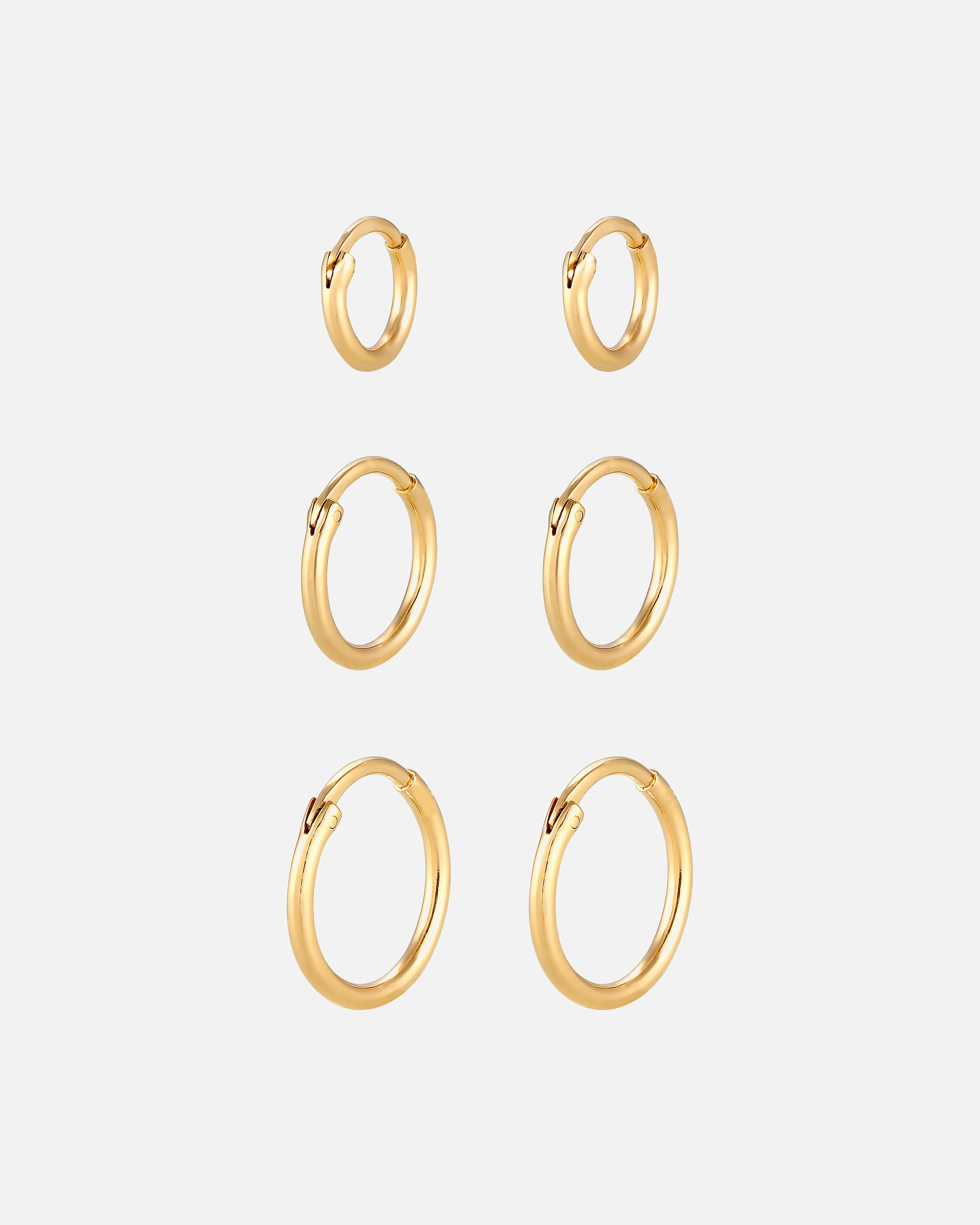 Ohrringe für Weiblich Elli Creolen Set Trio Basic Must-Have Trend 925 Silber goldfarben