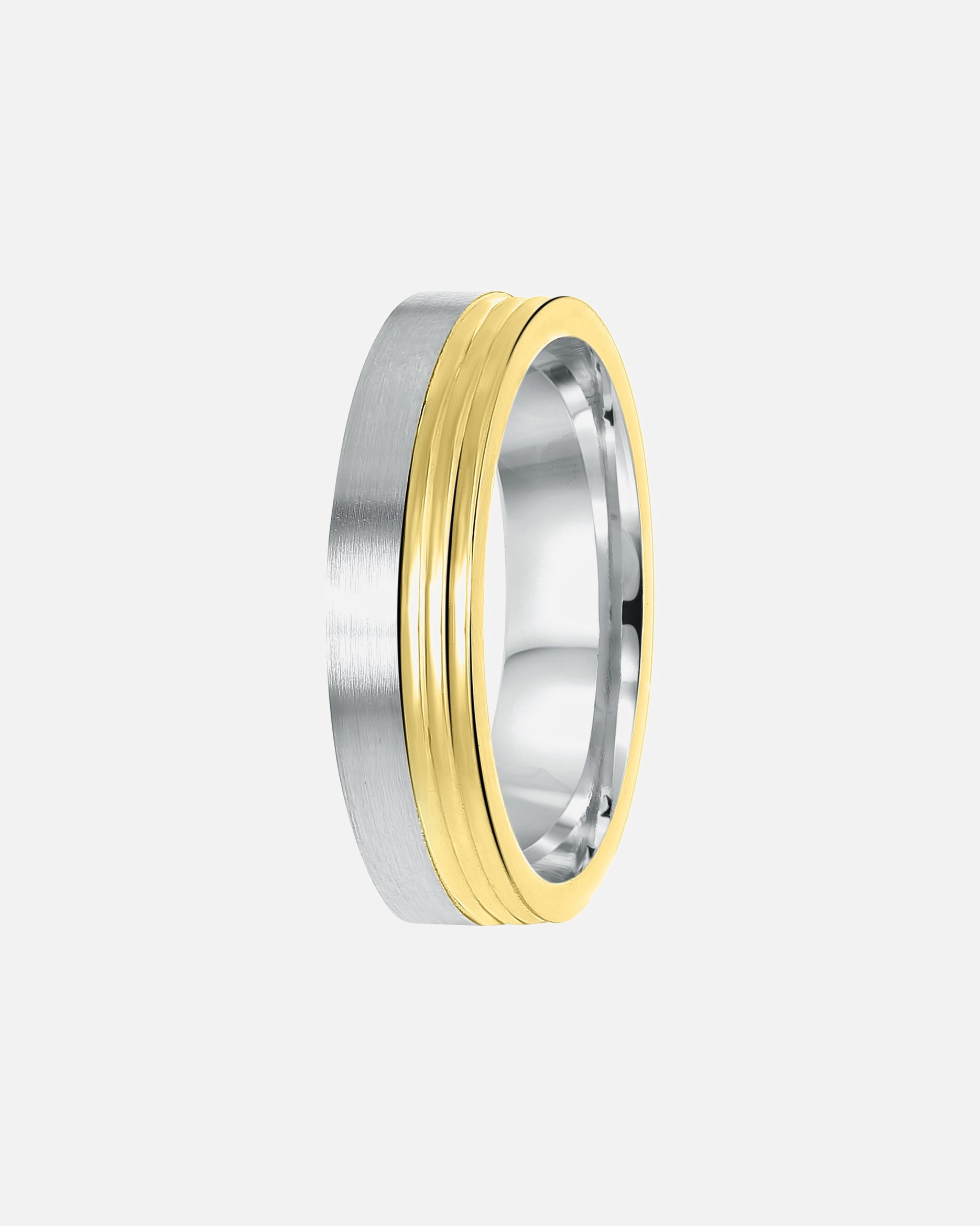 Ring für Männlich Lucardi Ringe 'Bilbao' 925 Silber - silbern-goldfarbig 60mm