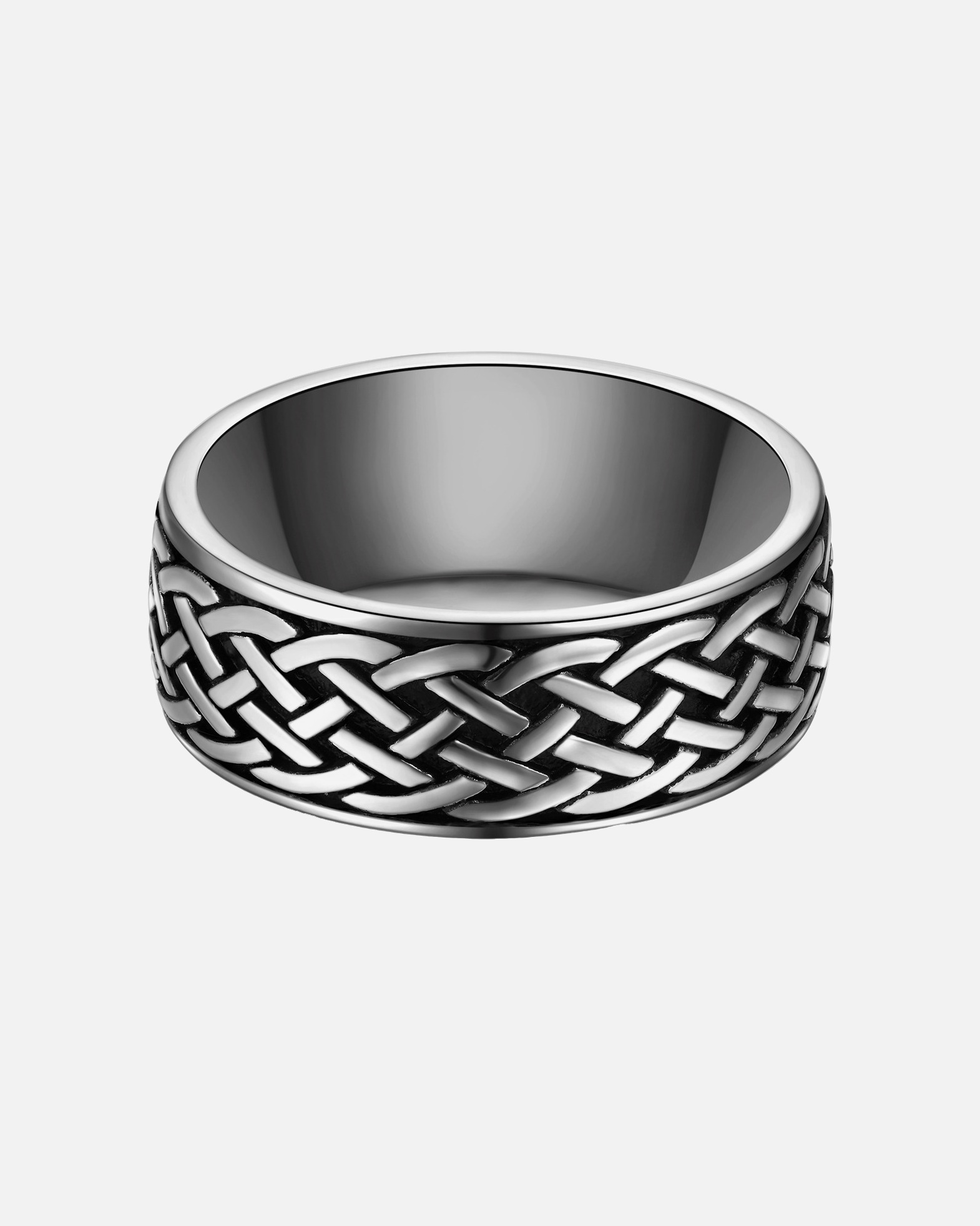 Ring für Männlich True Rebels Ring aus Edelstahl in Silber/Schwarz 58