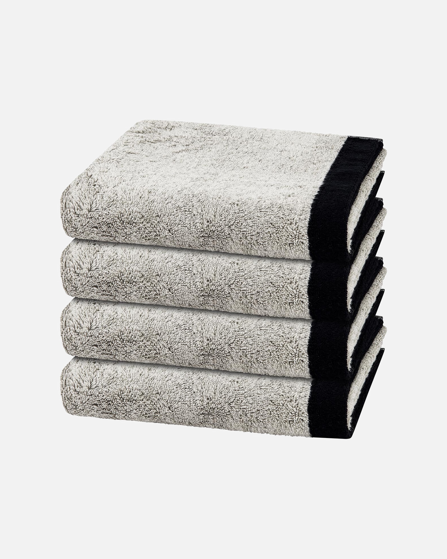 Handtuch für Unisex Cawö Handtuch-Set Lifestyle Splash (4er Set) Platin / schwarz