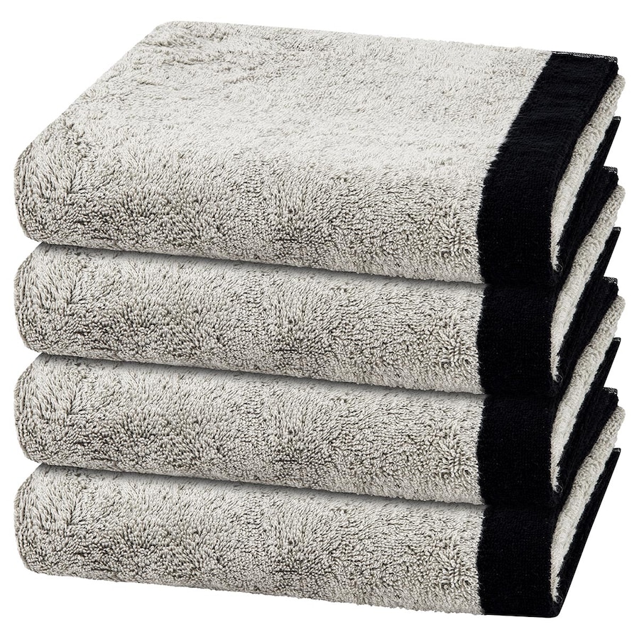 Cawö Handtuch-Set Lifestyle Splash (4er Set) Platin / schwarz Schwarz