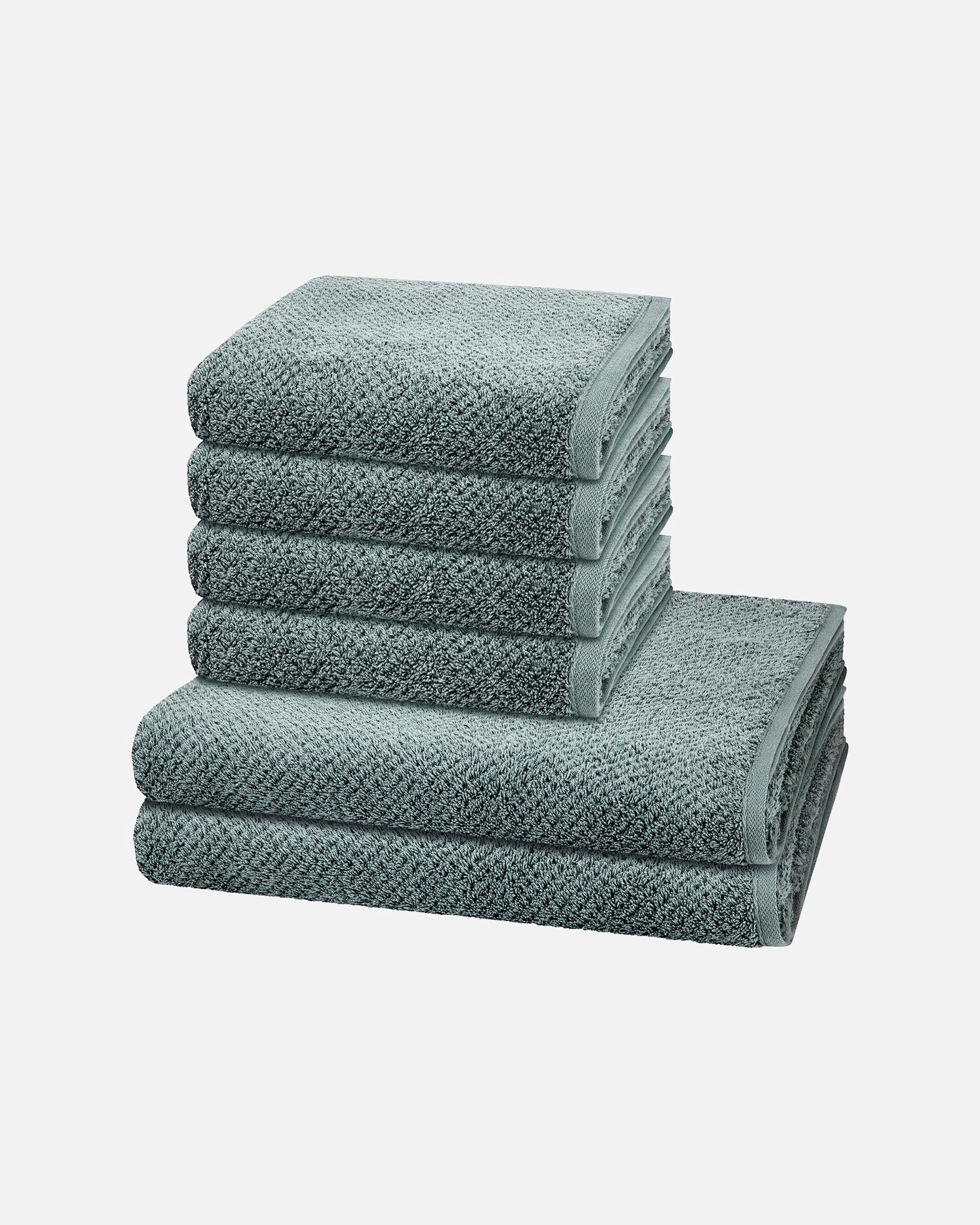 Handtuch für Unisex Cawö Handtuch-Set Pure (6-teilig) Mystic green