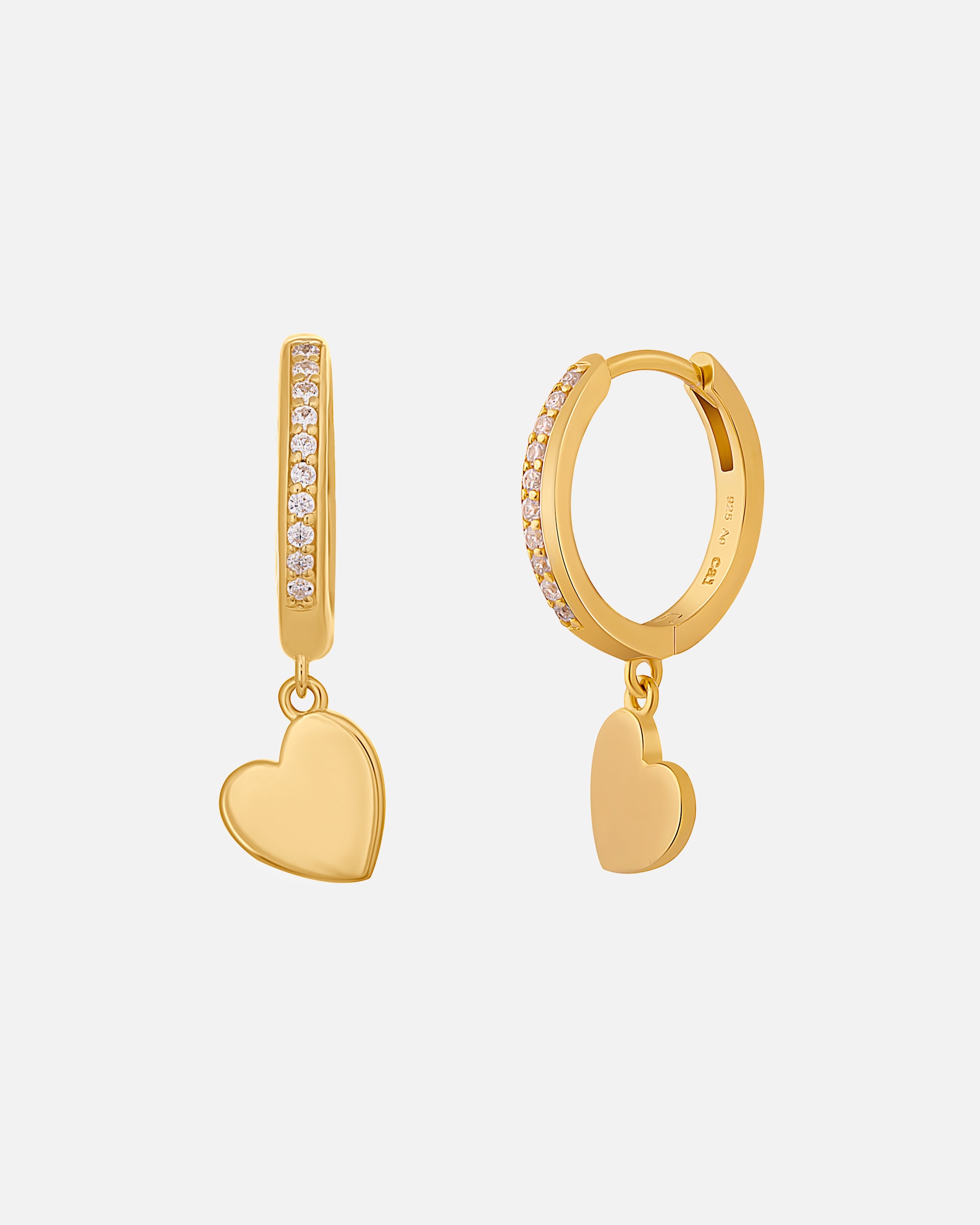 Creolen für Weiblich caï Creolen 925/- Sterling Silber Zirkonia gelb vergoldet