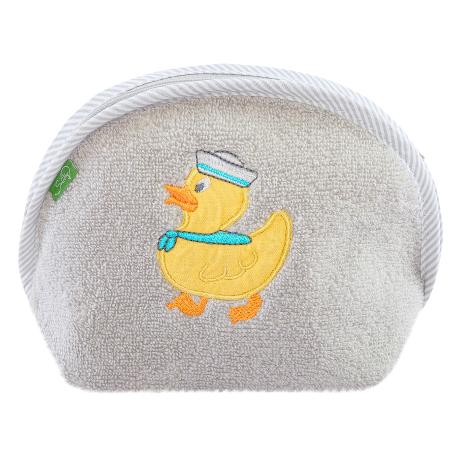 Smithy Kulturtaschen Pastellflausch Ente hellgrau 20 x 13 cm