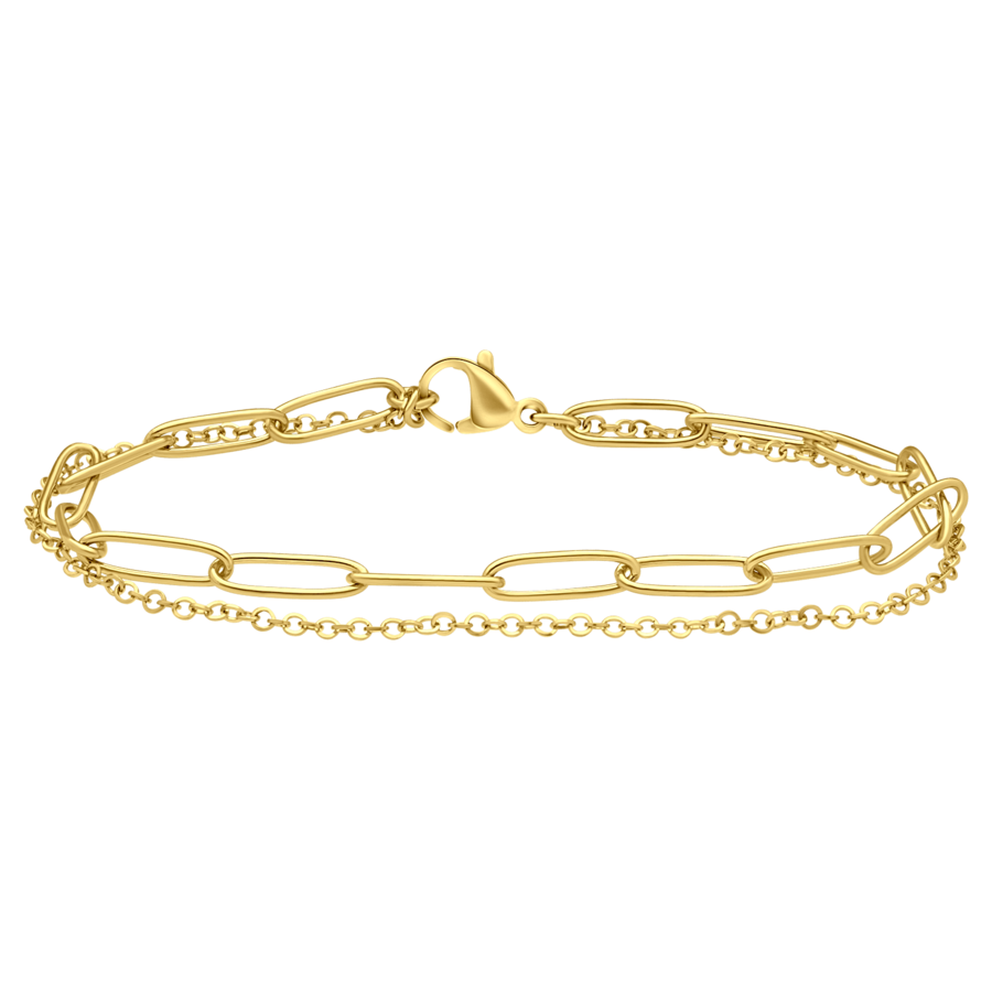 Lucardi Armband Stahl 20cm Gold Damen