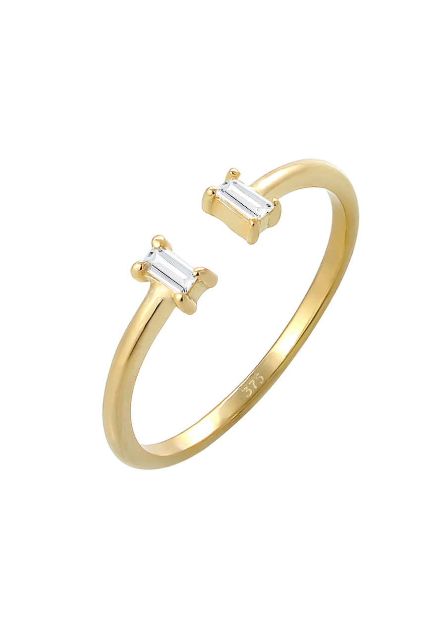 Elli PREMIUM Verlobungsring Topas Edelstein Offen 375 Gelbgold 52 Damen