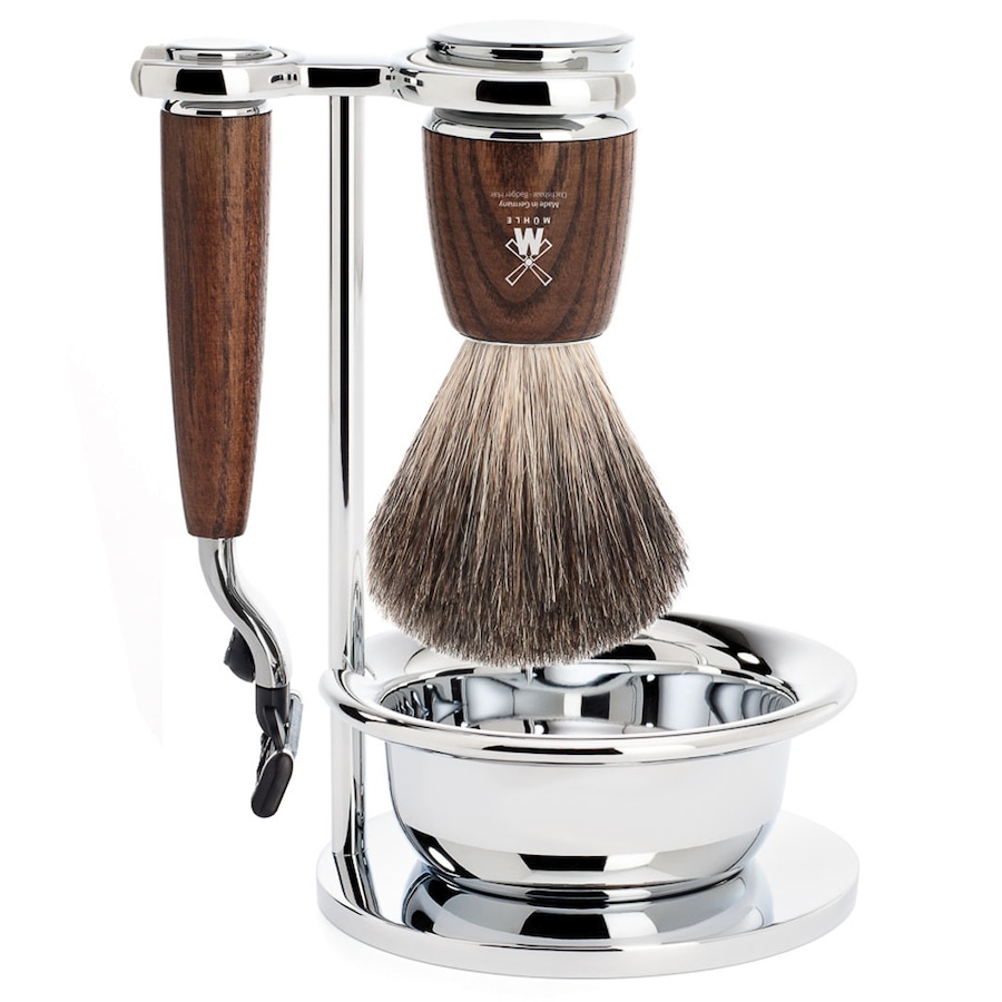 Mühle RYTMO 4-teiliges Rasierset Esche dunkel Gillette Mach3 Herren