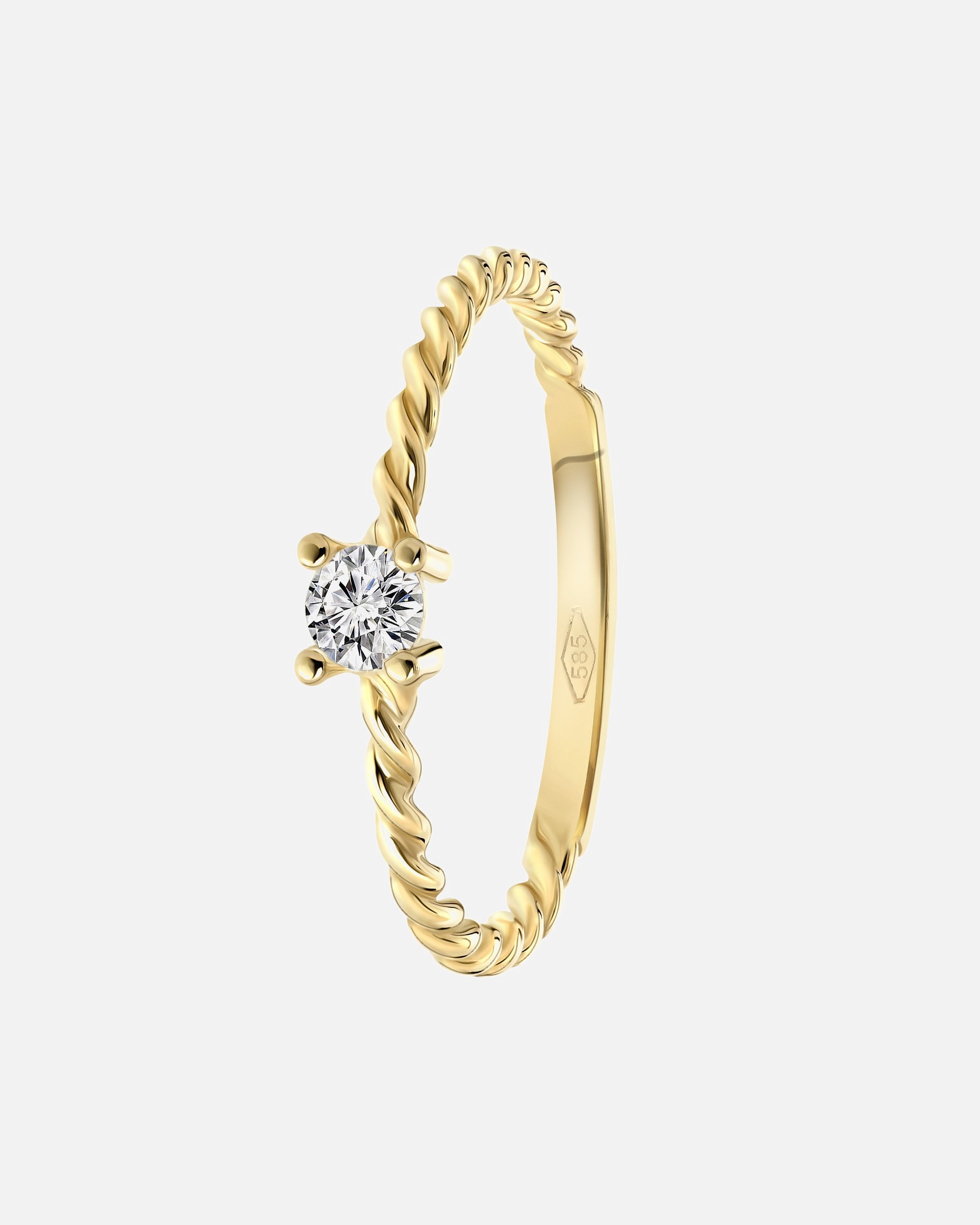 Ring für Männlich Lucardi Ringe 585 Gold - goldfarbig 55mm