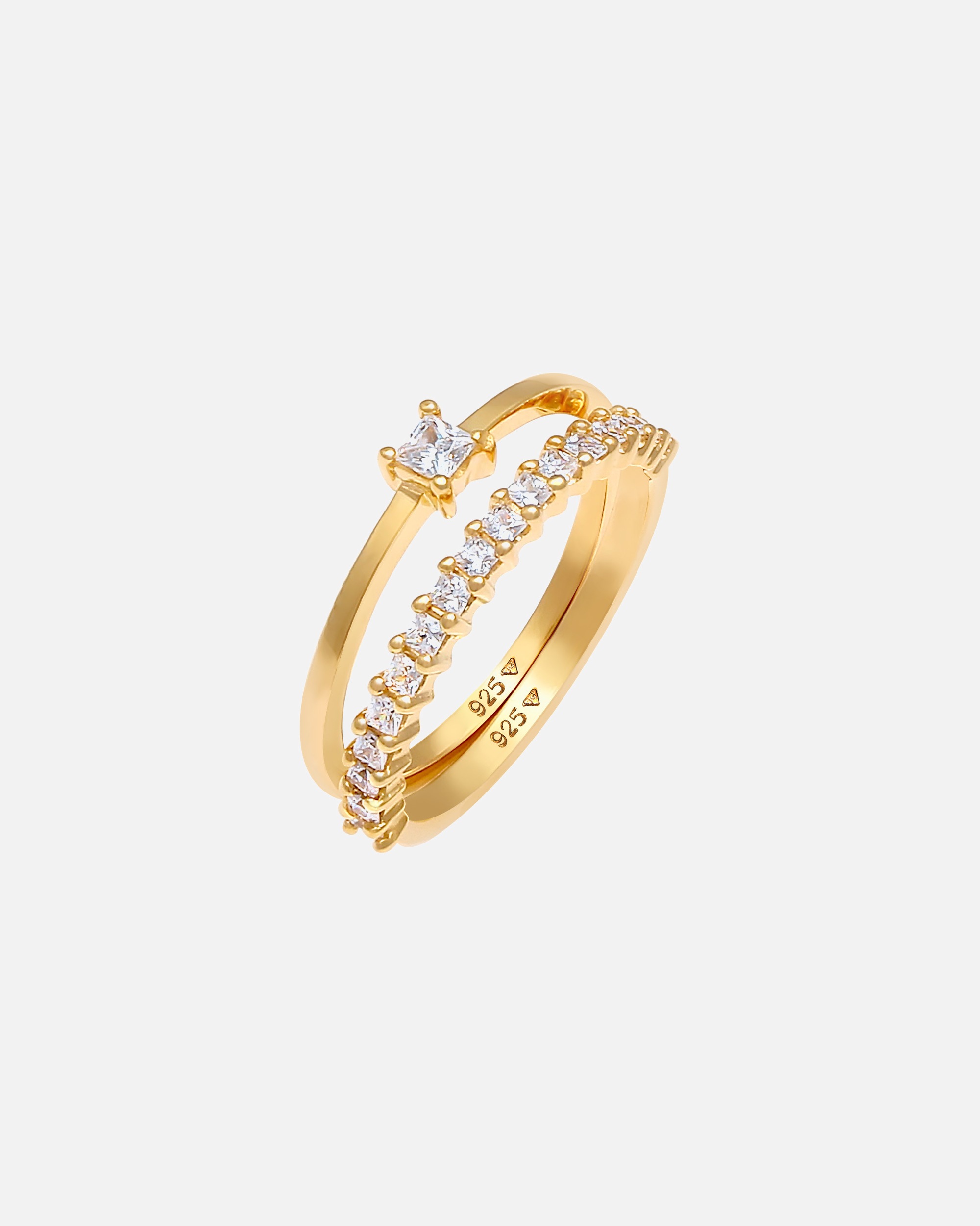 Ring für Weiblich Elli Solitär Eternity Zirkonia Verlobung Set 925 Silber 54