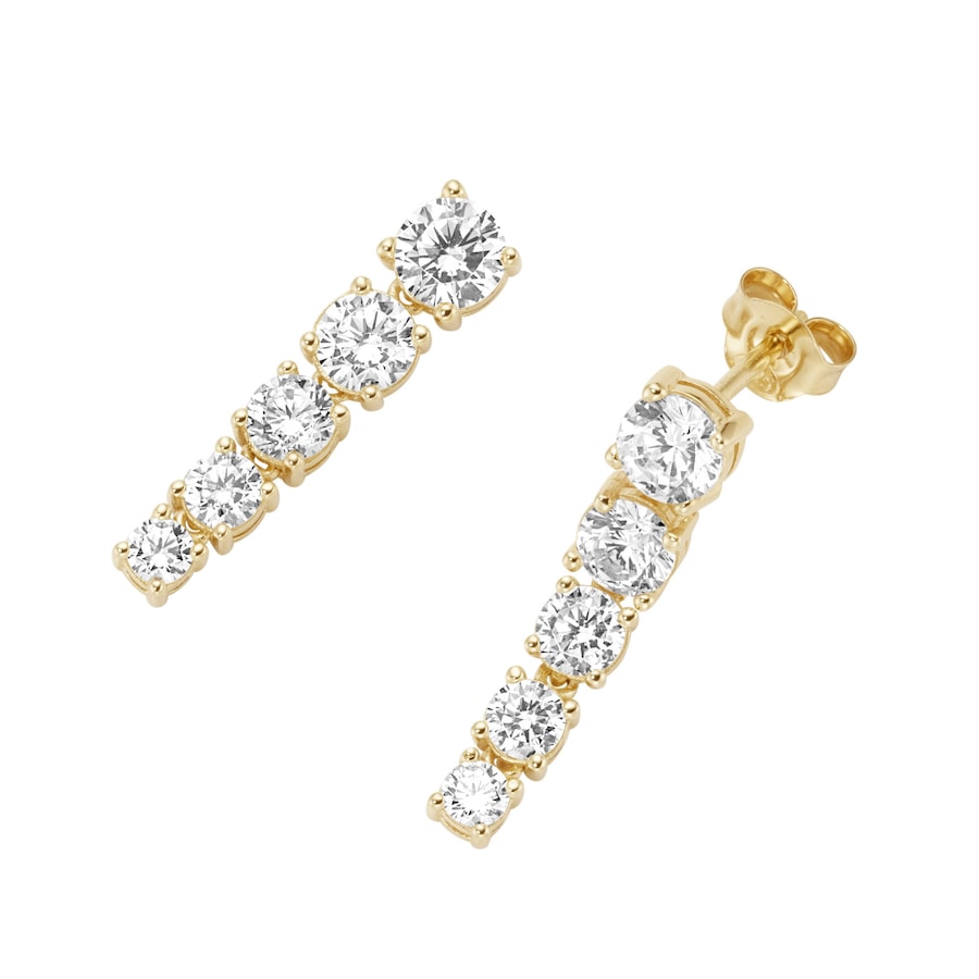 Smart Jewel Ohrhänger mit Zirkonia, Silber 925 Gold