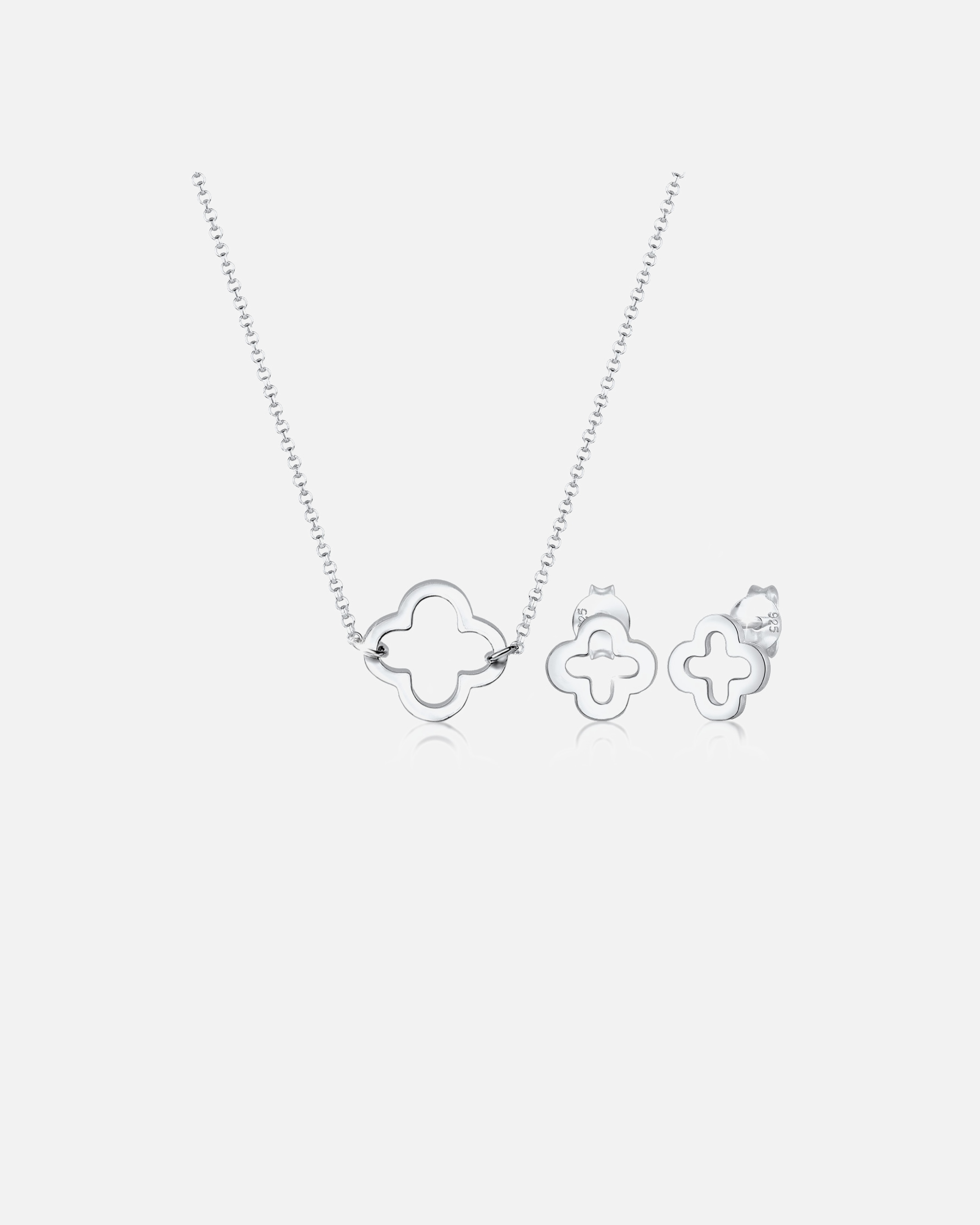 Schmuck für Weiblich Elli Kette Stecker Kleeblatt Glücksbringer 925 Silber silberfarben