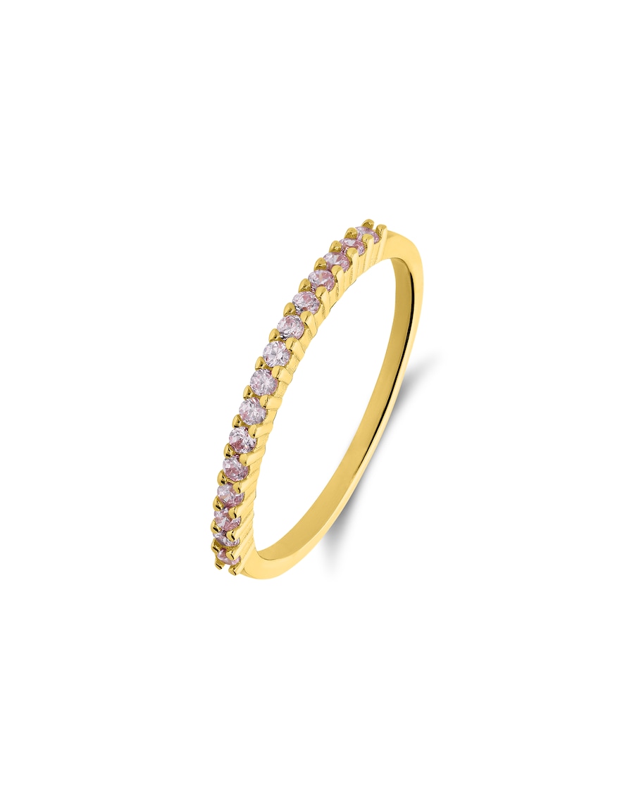 Lucardi Ring 925 Silber - Gelbgold legiert Gold 58mm Damen