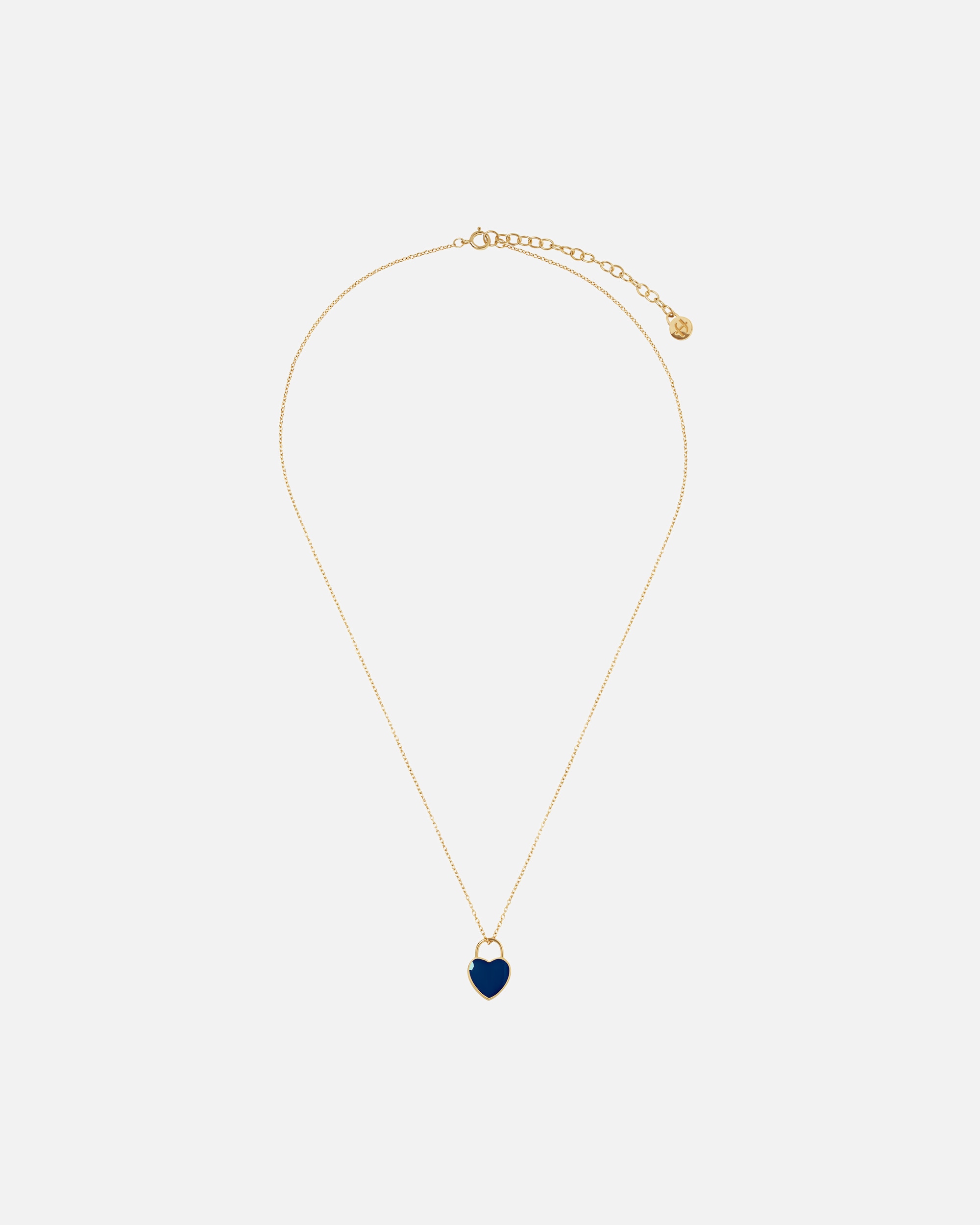 Halskette für Weiblich fejn Default Brand Line Halskette mit Herzanhänger, handgefertigt, nachhaltig, Echtschmuck blau