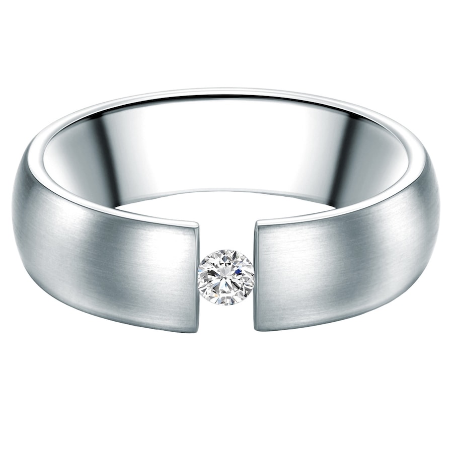 Trilani Ring aus Edelstahl in Silber mit verziert Kristallen von Swarovski 56 Damen
