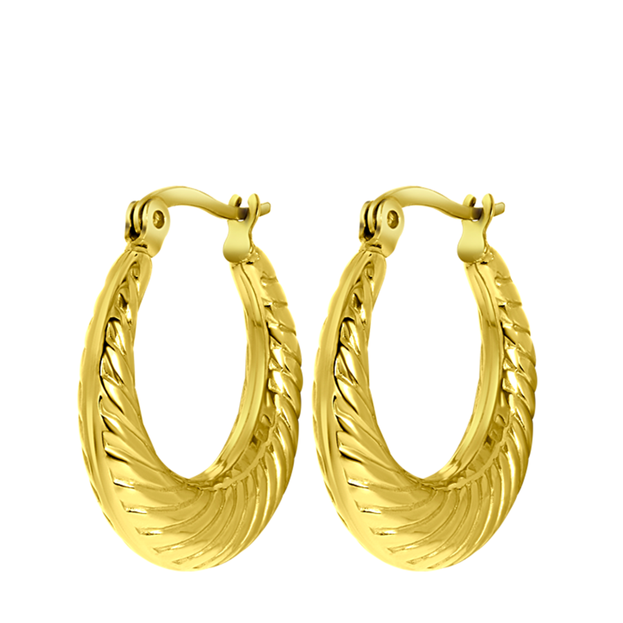 Lucardi Ohrringe Stahl Gold Damen