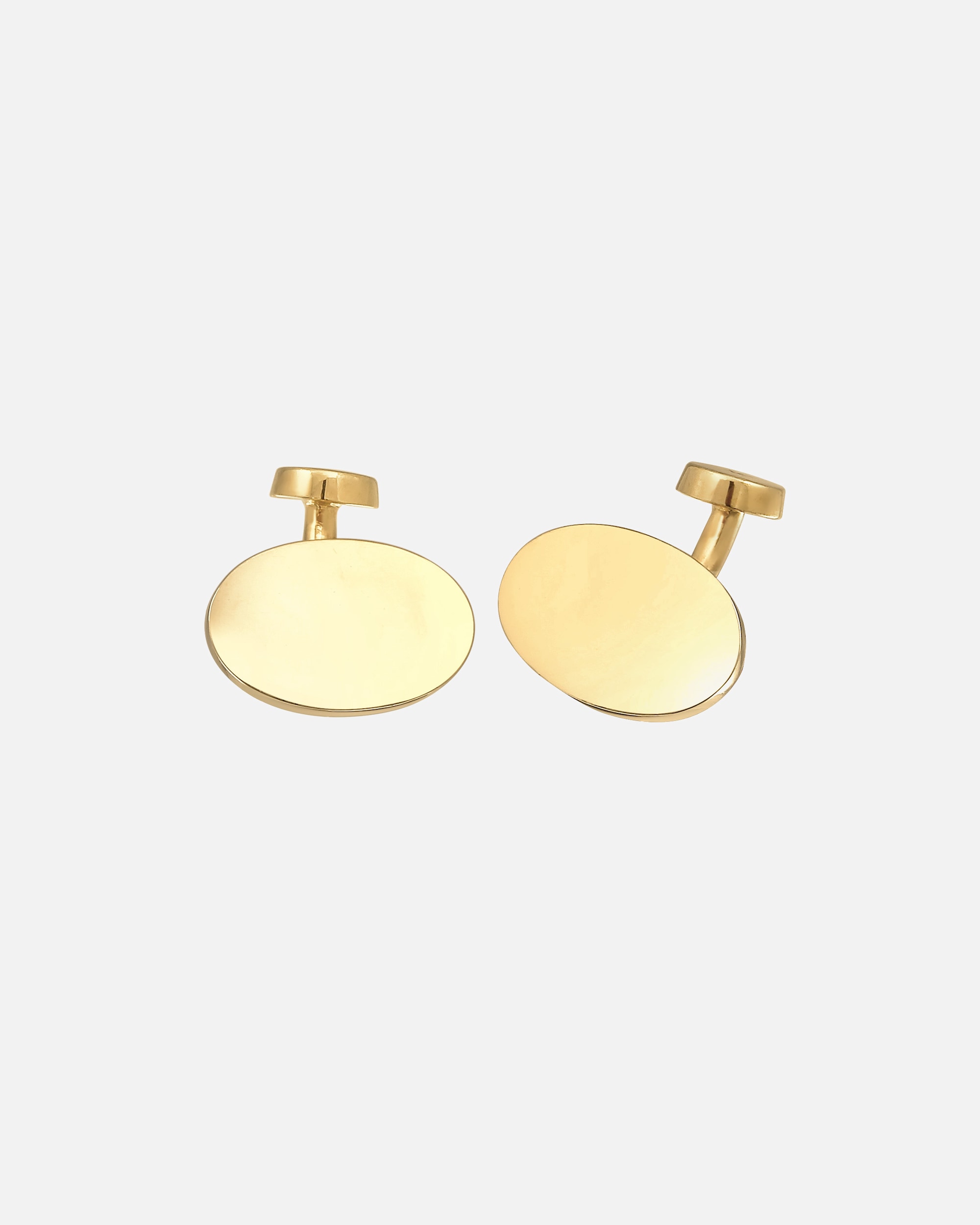 Manschettenknöpfe für Männlich KUZZOI Oval Plättchen Poliert Elegant 925 Silber goldfarben