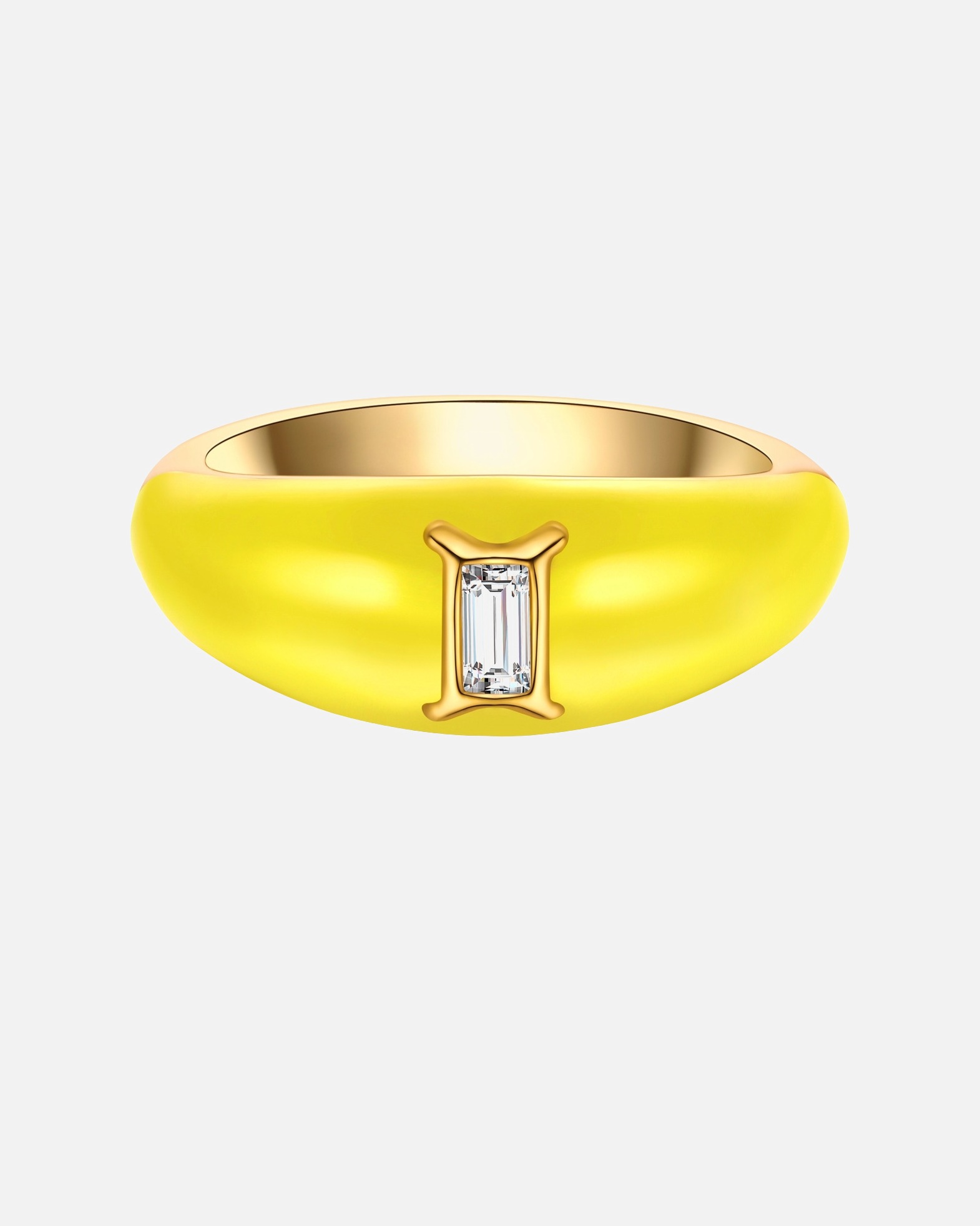 Ring für Weiblich Glanzstücke München Ring Sterling Silber gelbgold Zirkonia weiß Emaille gelb 48