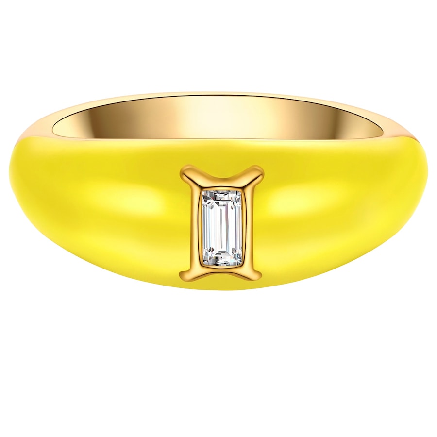 Glanzstücke München Ring Sternzeichen Zwillinge aus Sterling Silber in Gelbgold mit Zirkonia 58 Damen