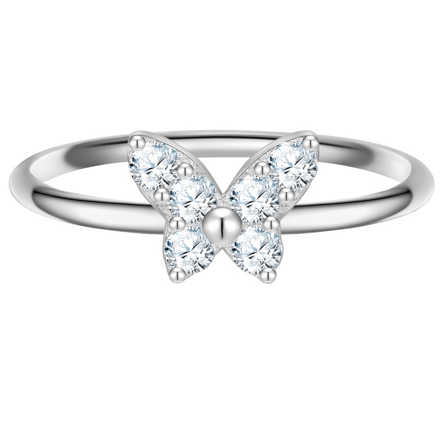 Glanzstücke München Ring Schmetterling aus Sterling Silber in silber mit Zirkonia 60 Damen