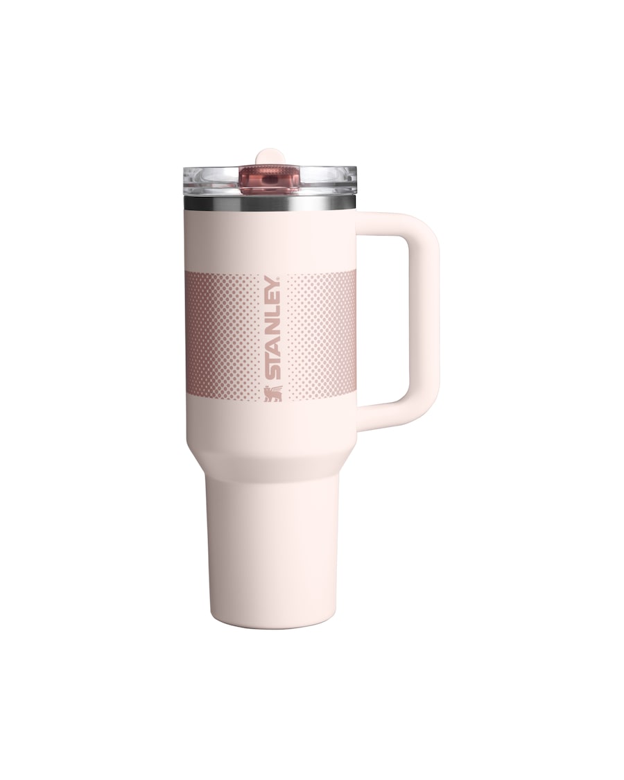 Stanley 1913 Thermobecher - 1,18L QUENCHER PROTOUR FLIP STRAW TUMBLER Rose Quartz Fade Weiss