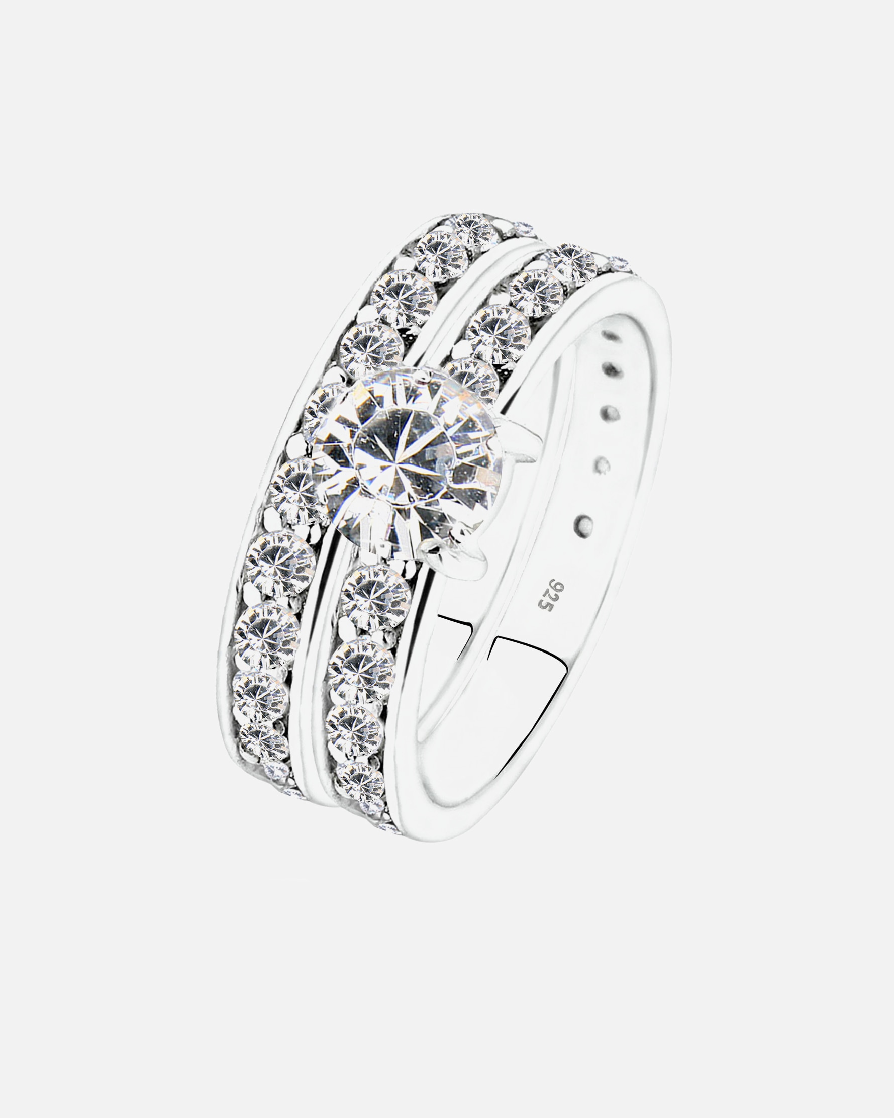 Ring für Weiblich Elli Set Stapelring 925 Silber, mit Kristallen von Swarovski® 54