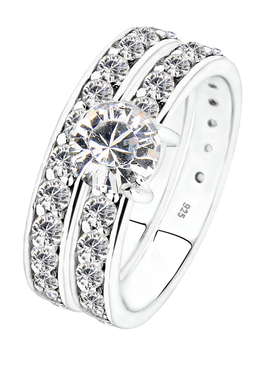 Elli Set Stapelring 925 Silber, mit Kristallen von Swarovski 52 Damen